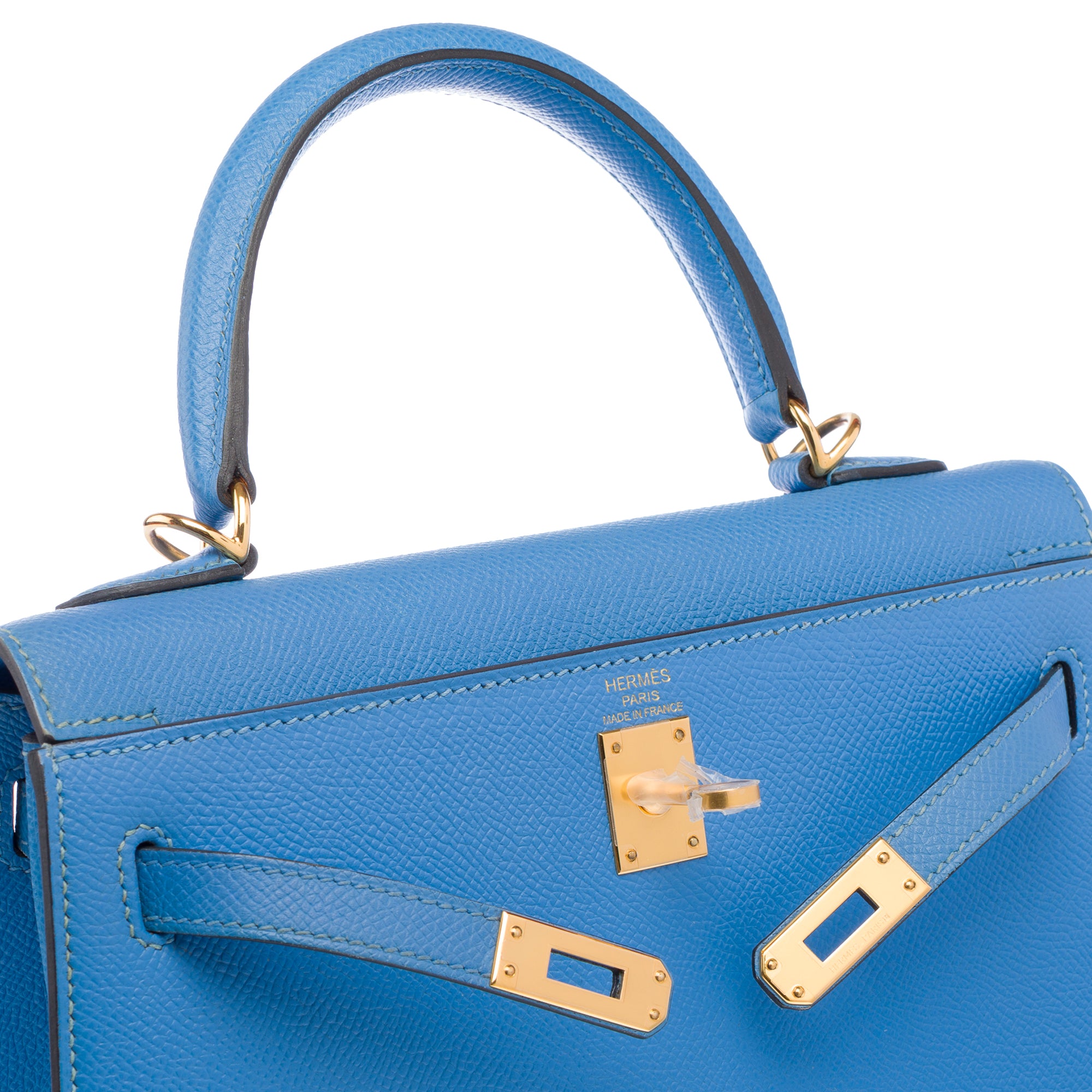 Sac HERMES Kelly 25 en Cuir Bleu - 103213
