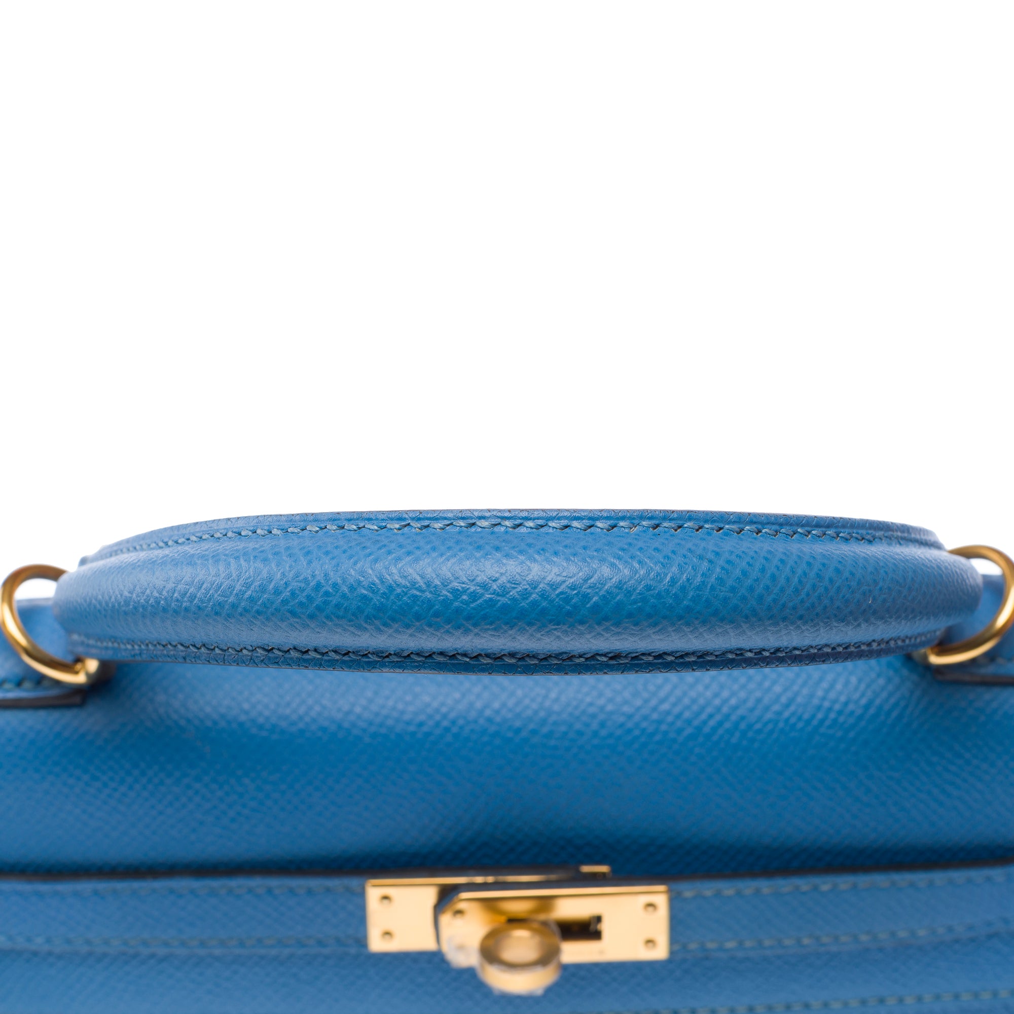 Sac HERMES Kelly 25 en Cuir Bleu - 103213