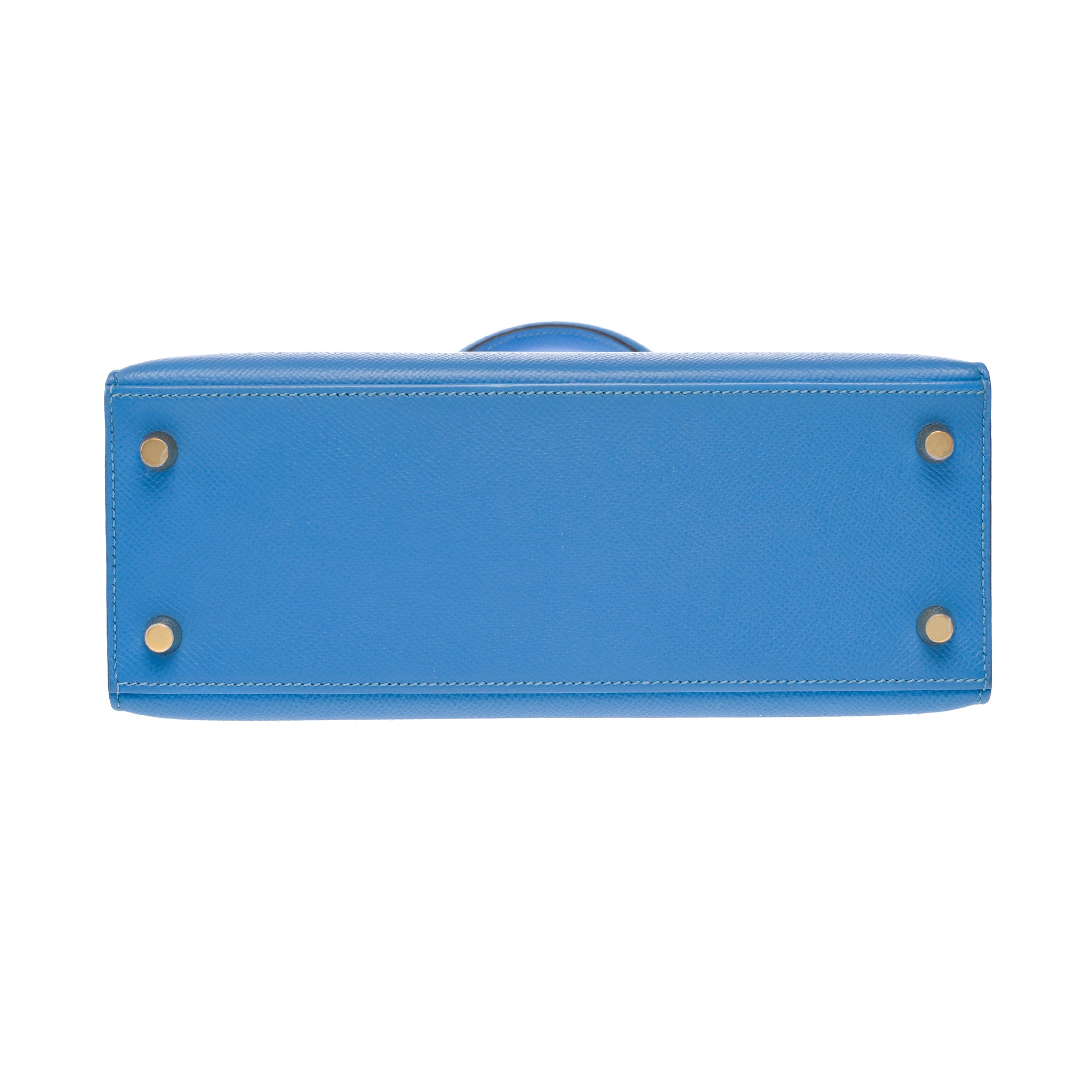 Sac HERMES Kelly 25 en Cuir Bleu - 103213