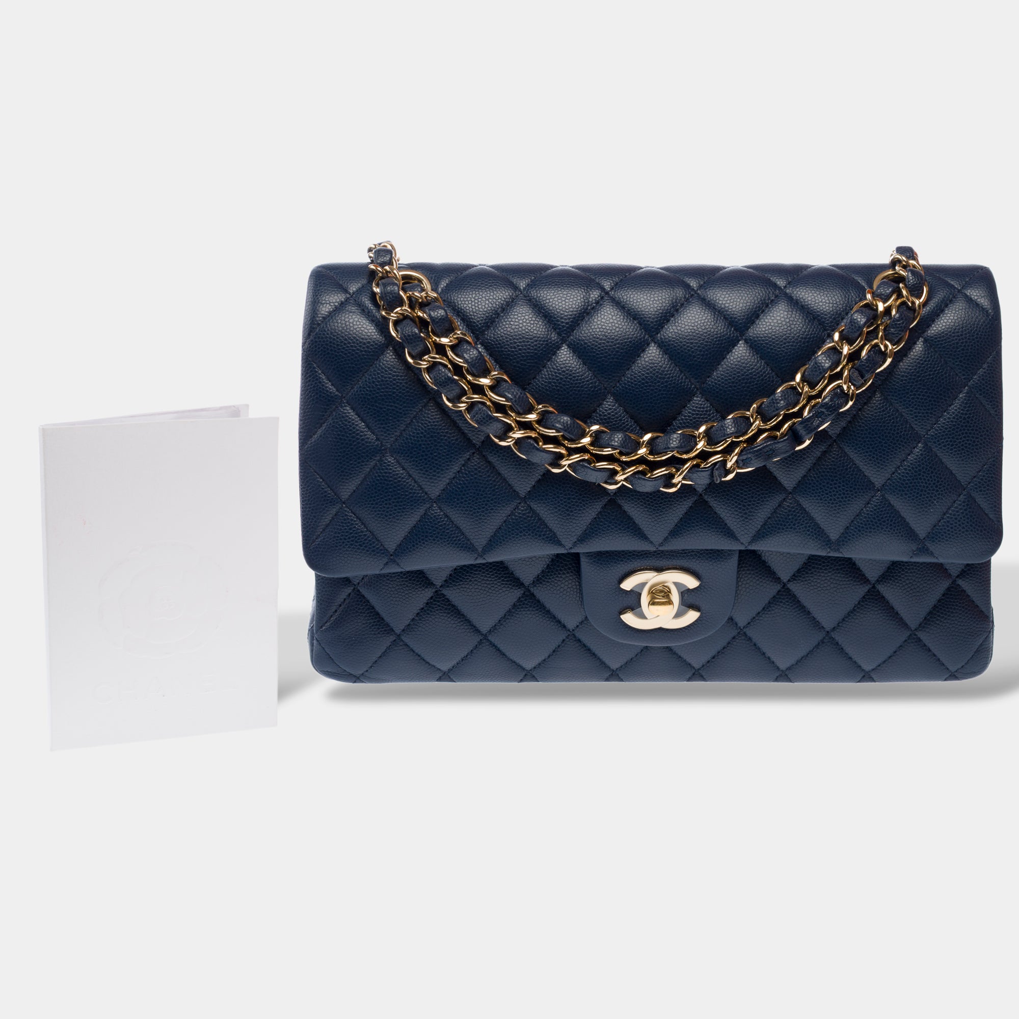 Sac CHANEL Timeless/Classique en Cuir Bleu Marine - 103210