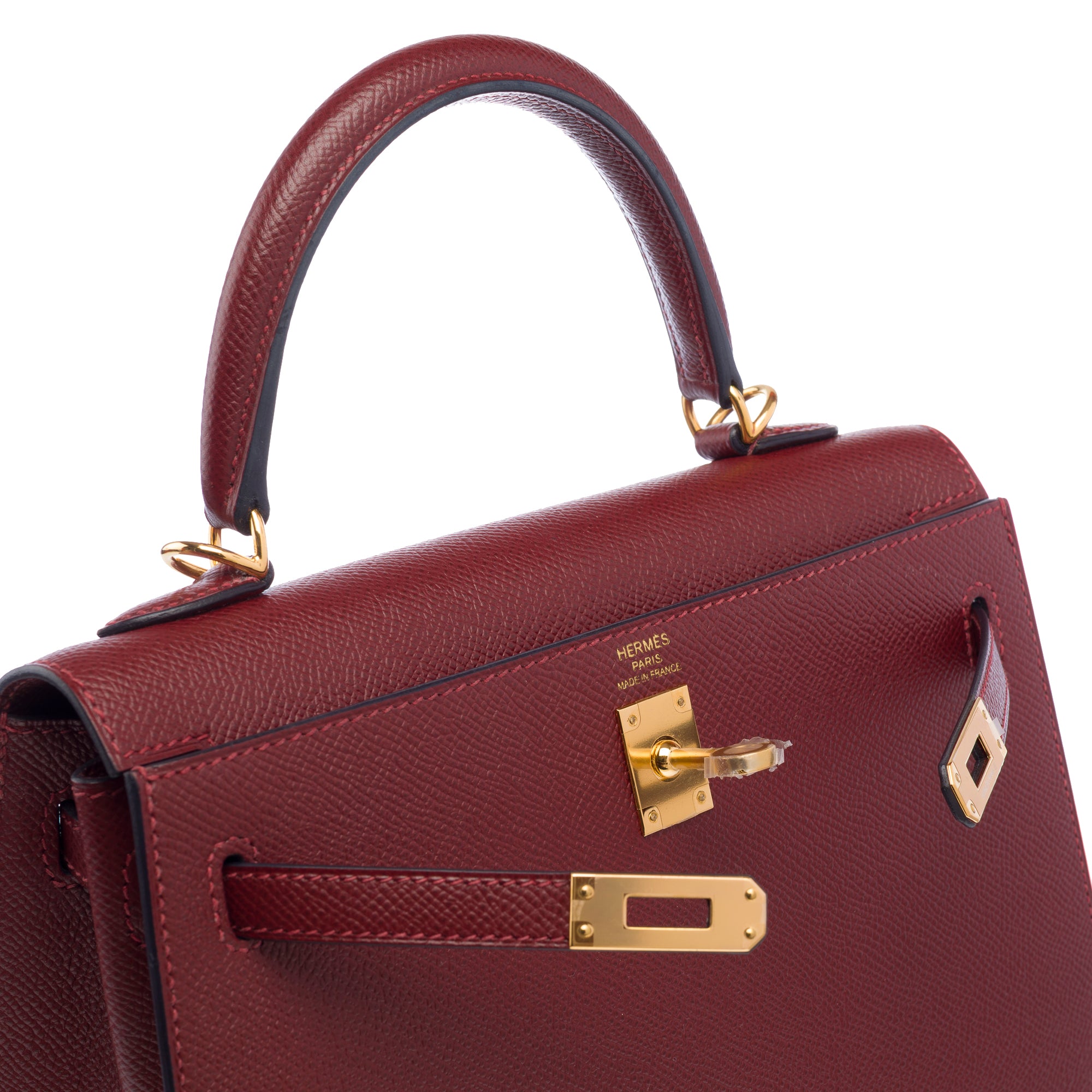 Sac HERMES Kelly 25 en Cuir Rouge - 103215