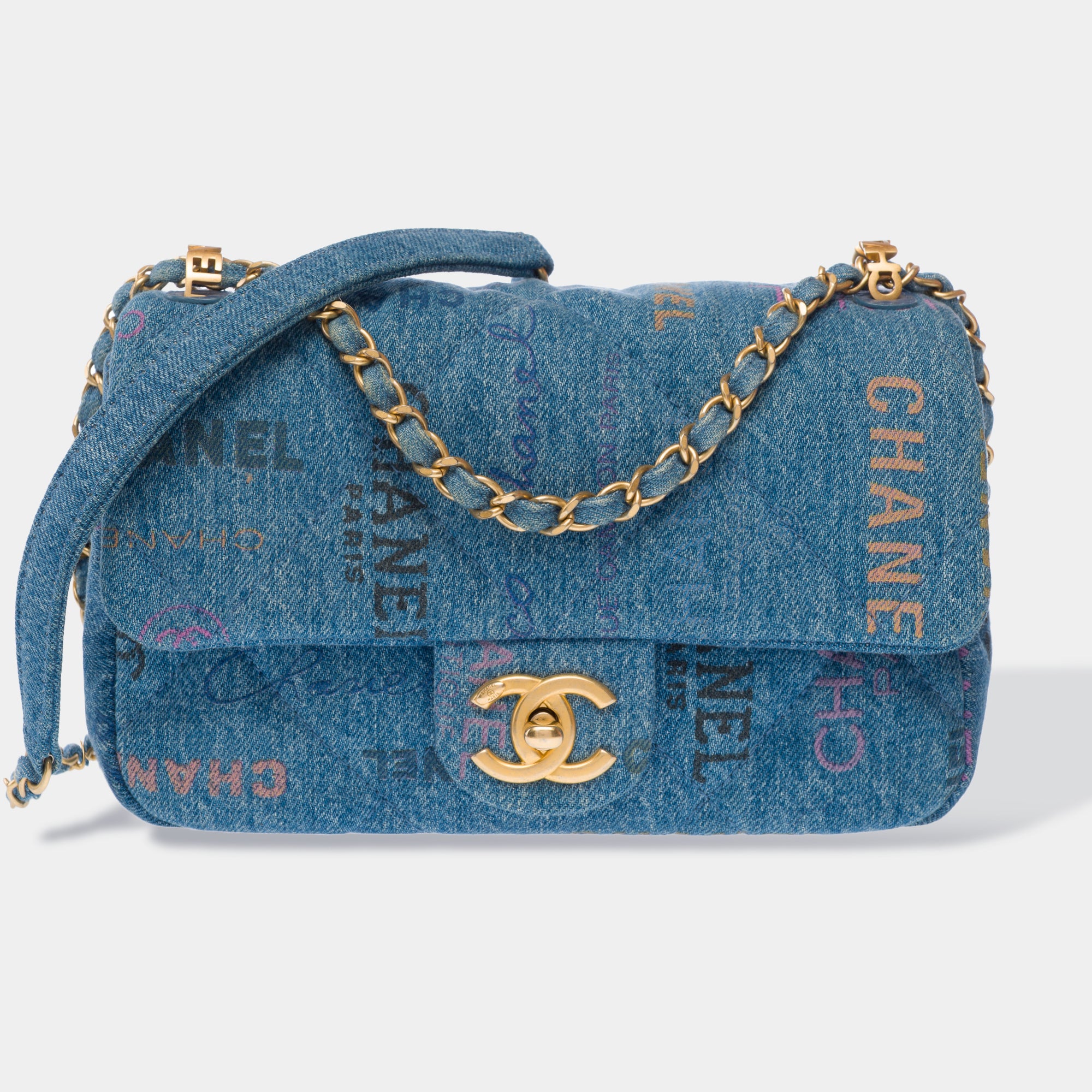 Sac CHANEL Timeless/Classique en Denim Bleu - 103192