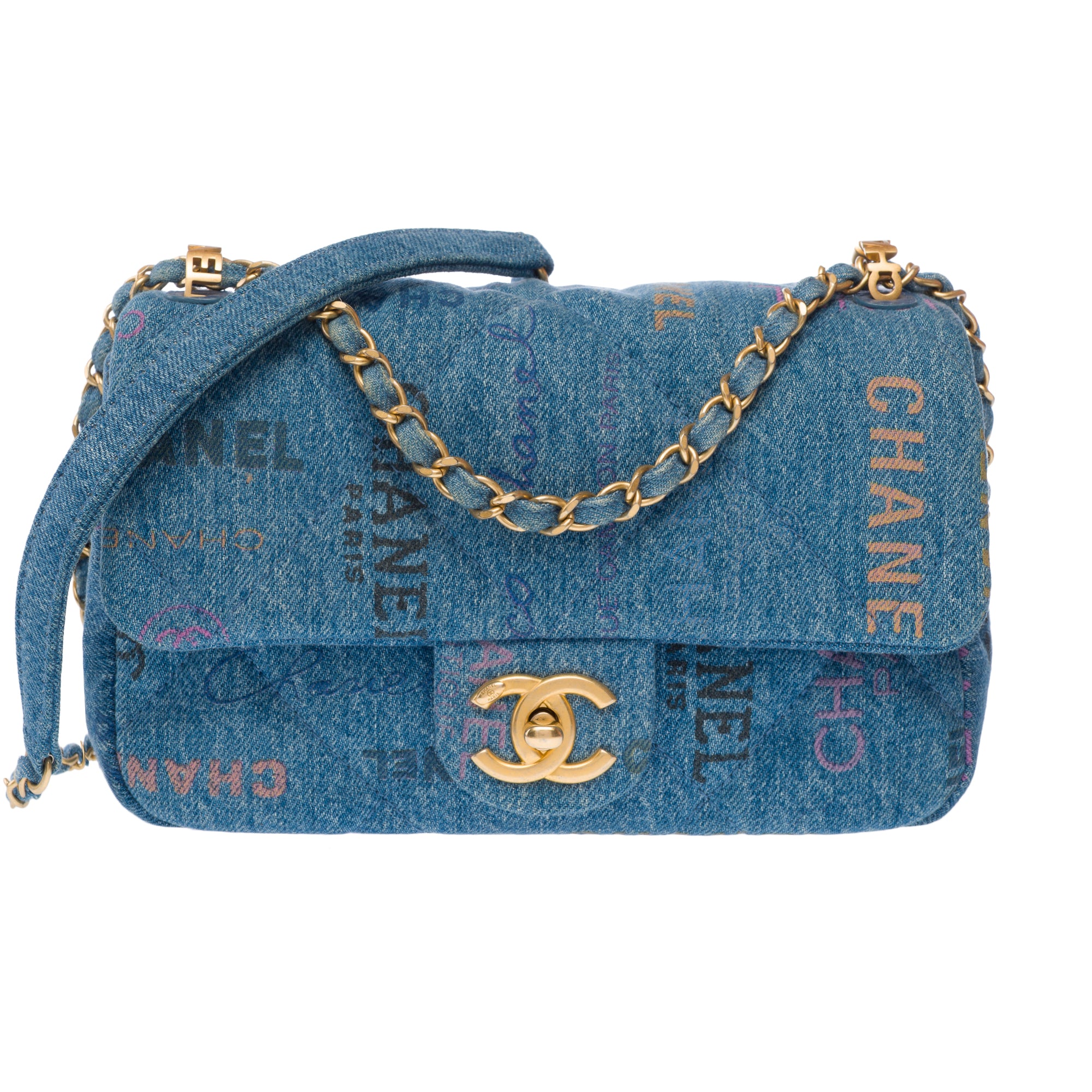 Sac CHANEL Timeless/Classique en Denim Bleu - 103192