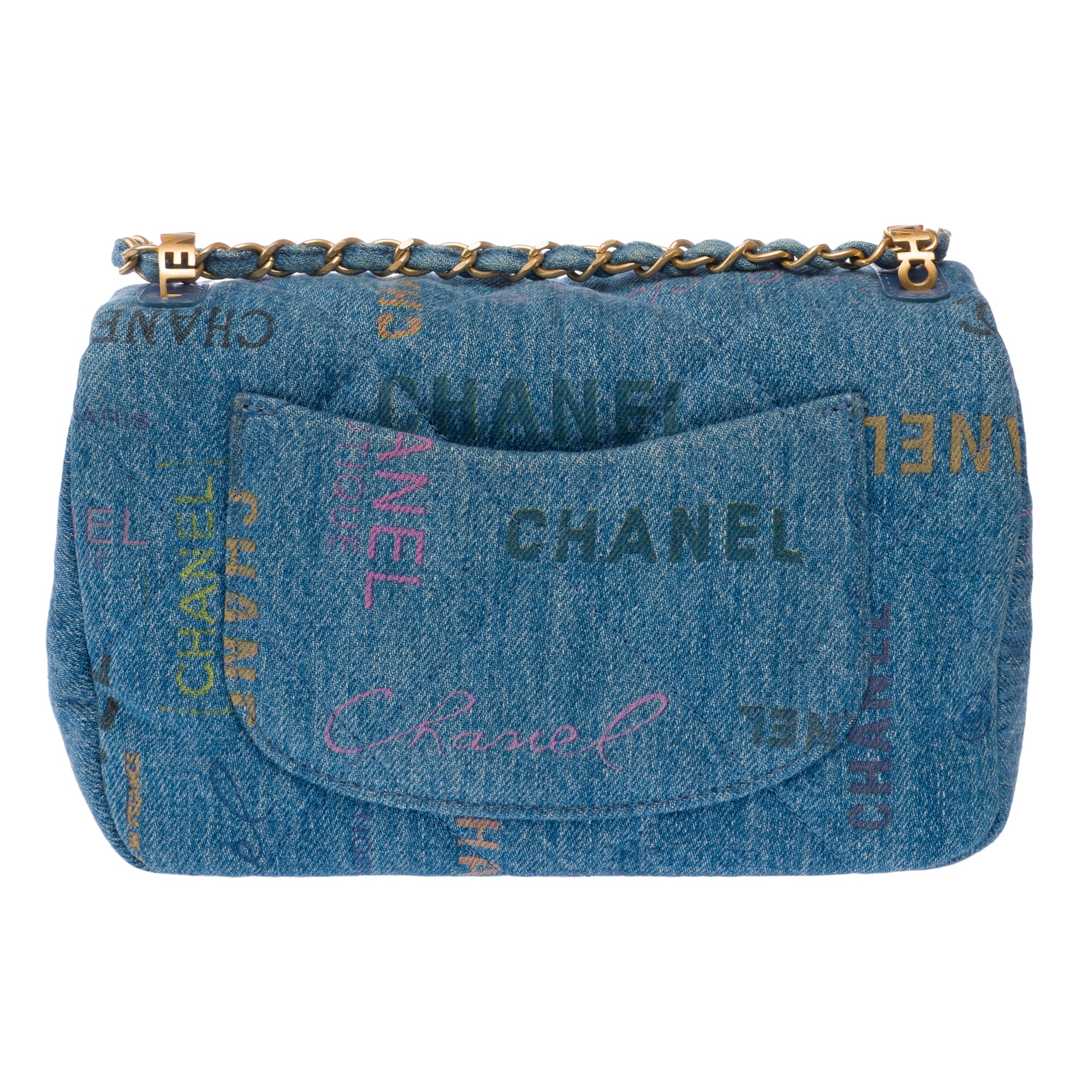Sac CHANEL Timeless/Classique en Denim Bleu - 103192