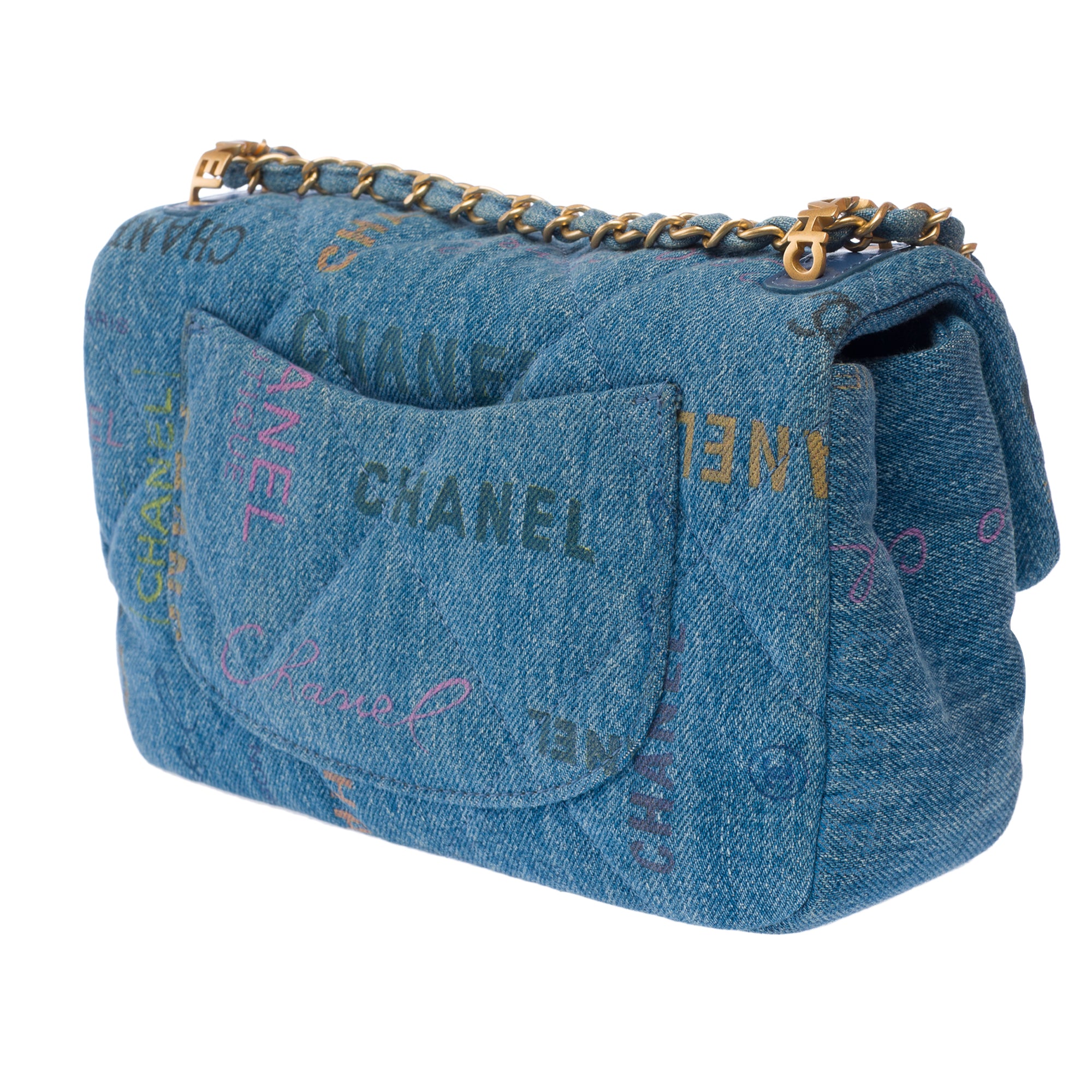 Sac CHANEL Timeless/Classique en Denim Bleu - 103192