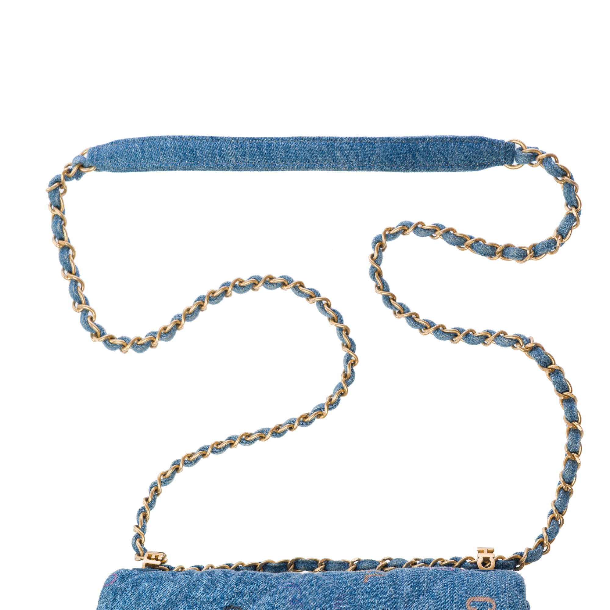 Sac CHANEL Timeless/Classique en Denim Bleu - 103192