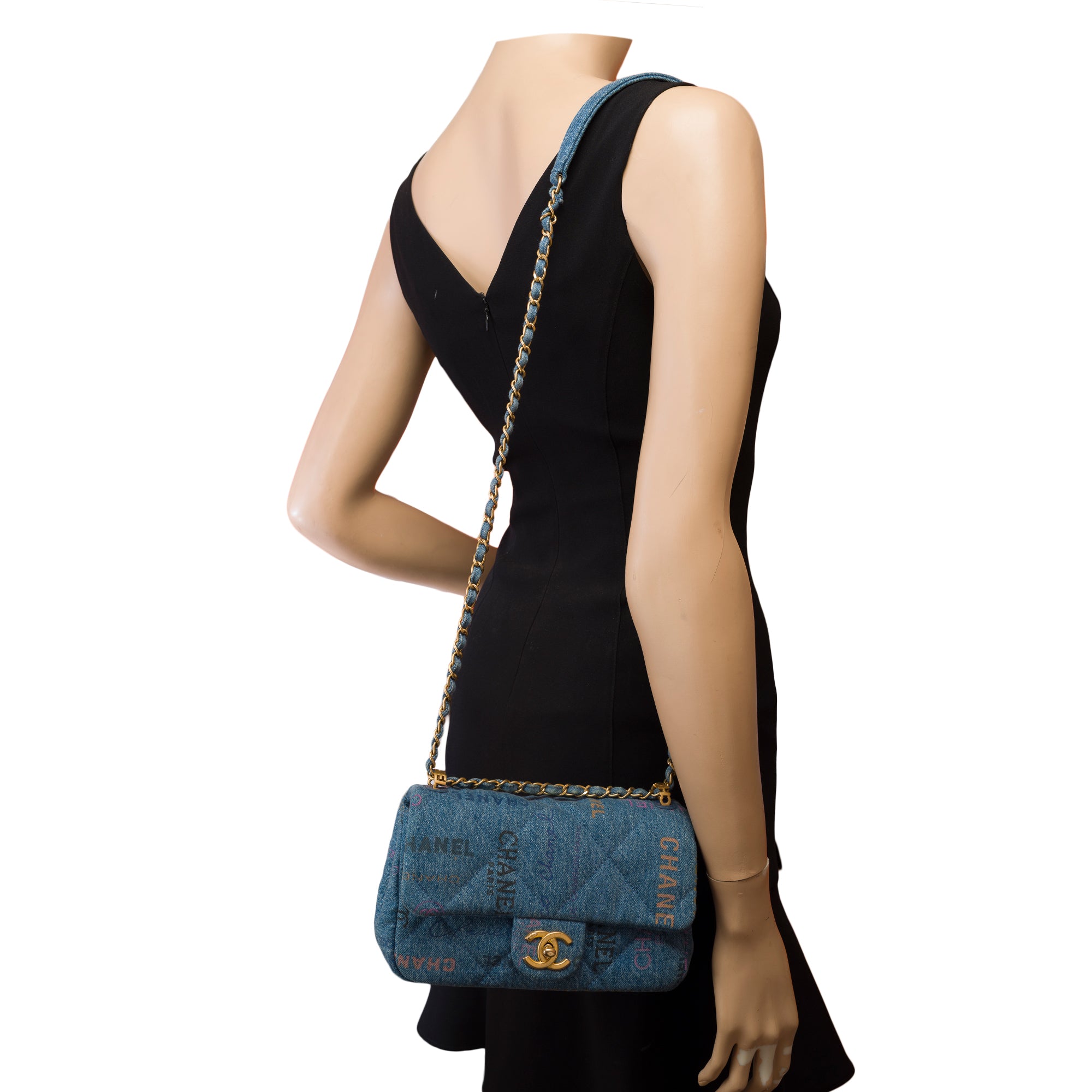 Sac CHANEL Timeless/Classique en Denim Bleu - 103192