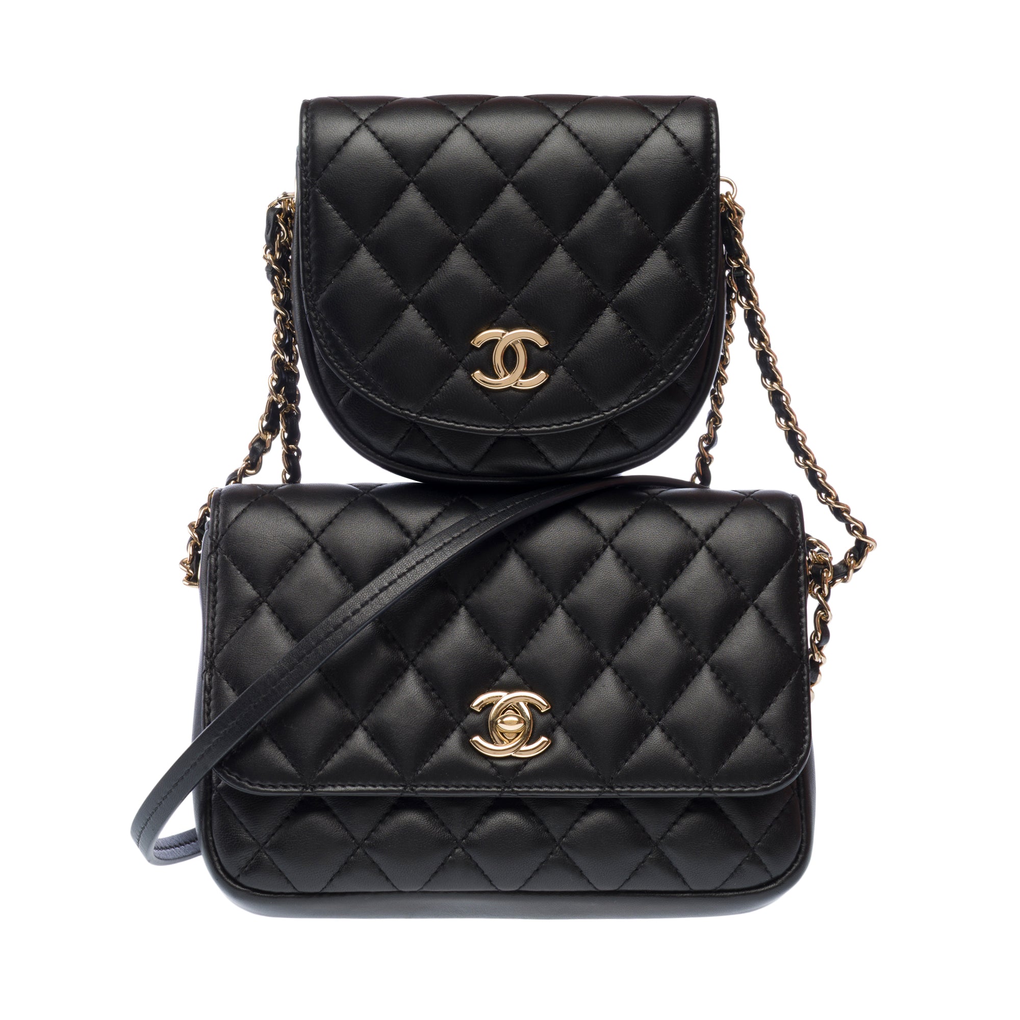 Sac CHANEL Side Pack en Cuir Noir - 103216