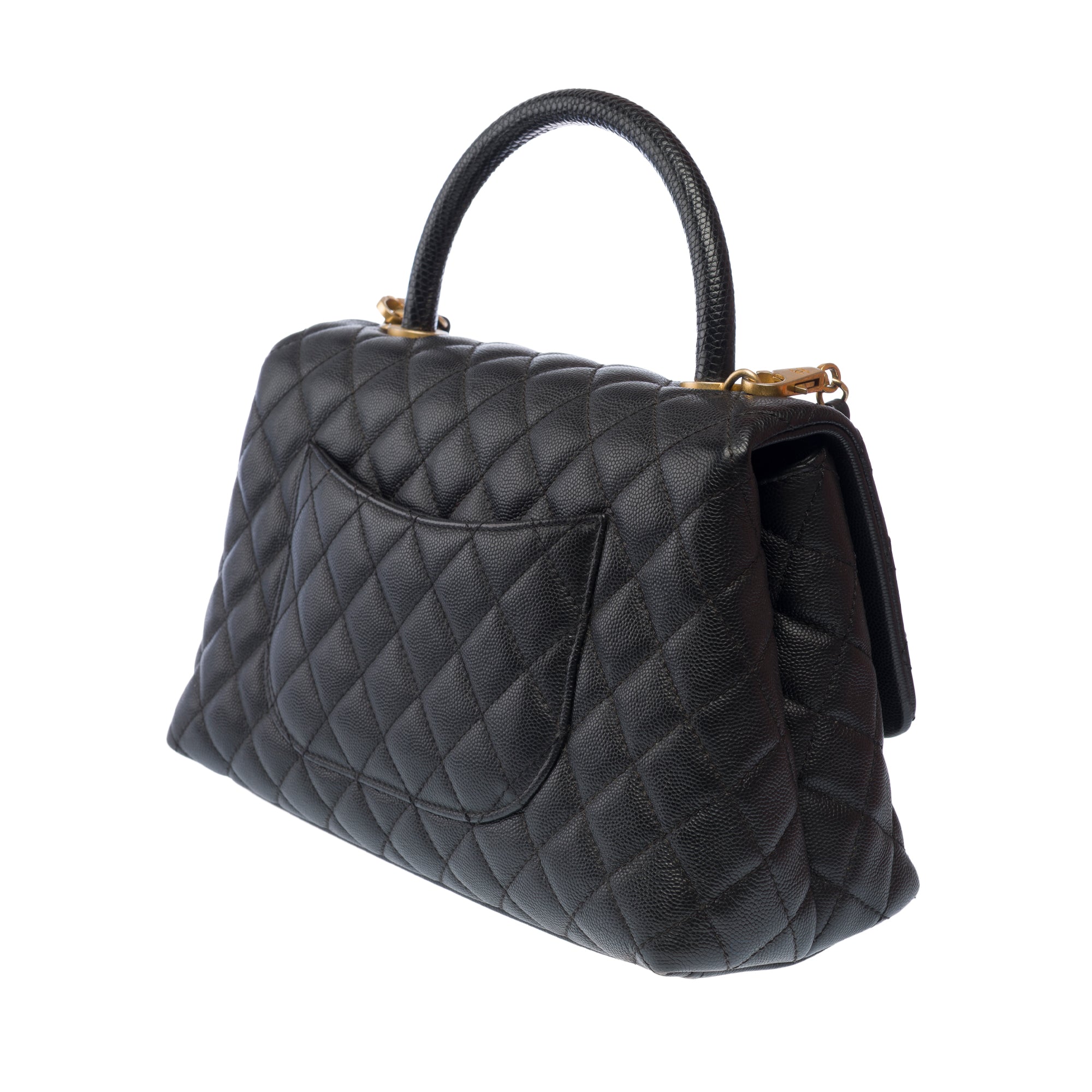 Sac CHANEL Coco Handle en Cuir Noir - 103193