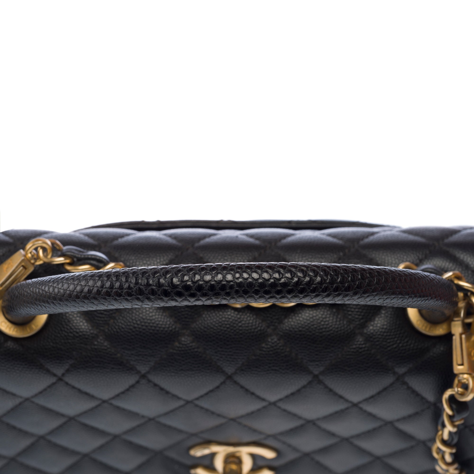 Sac CHANEL Coco Handle en Cuir Noir - 103193
