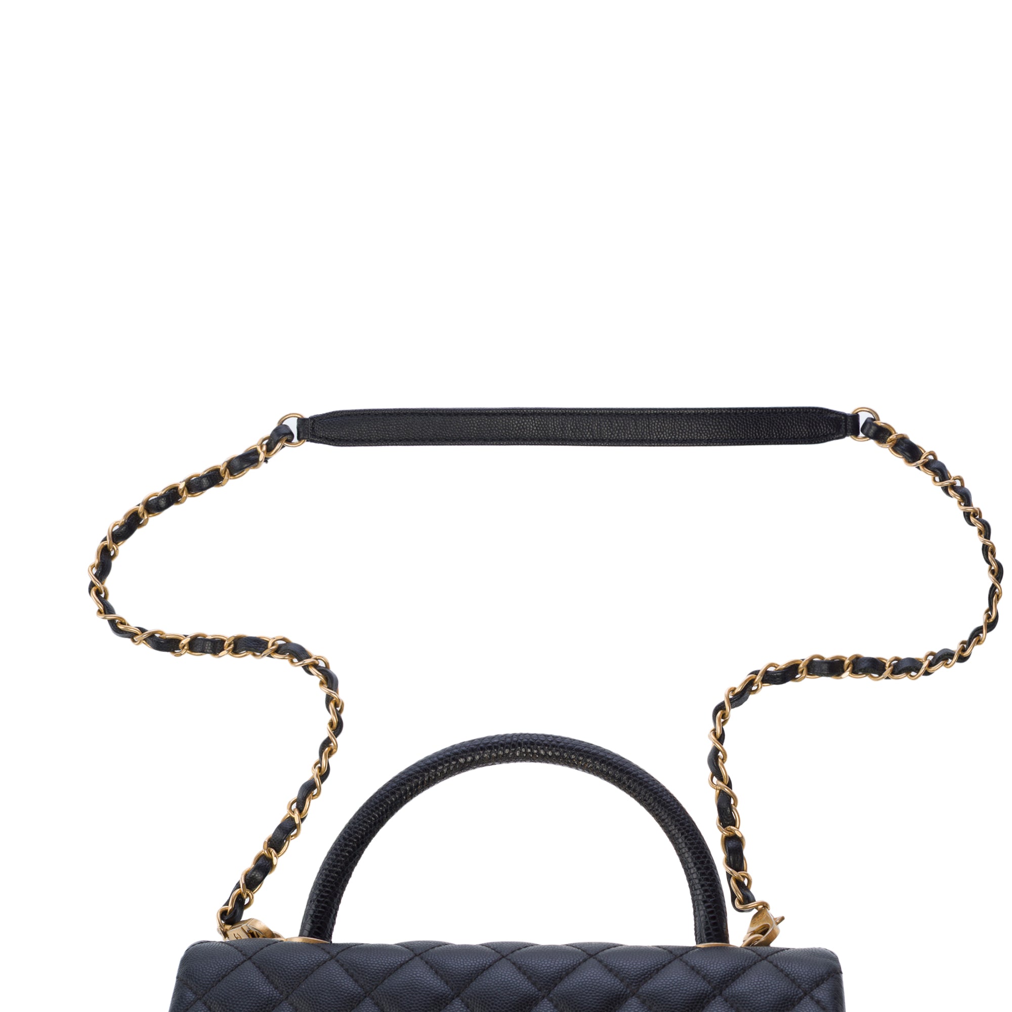 Sac CHANEL Coco Handle en Cuir Noir - 103193