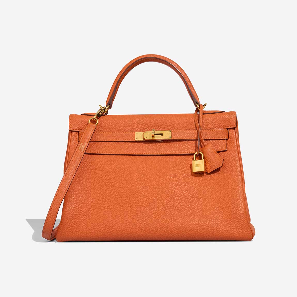 Sac HERMES Kelly 32 en Cuir Orange - 103223