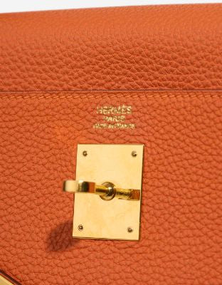 Sac HERMES Kelly 32 en Cuir Orange - 103223