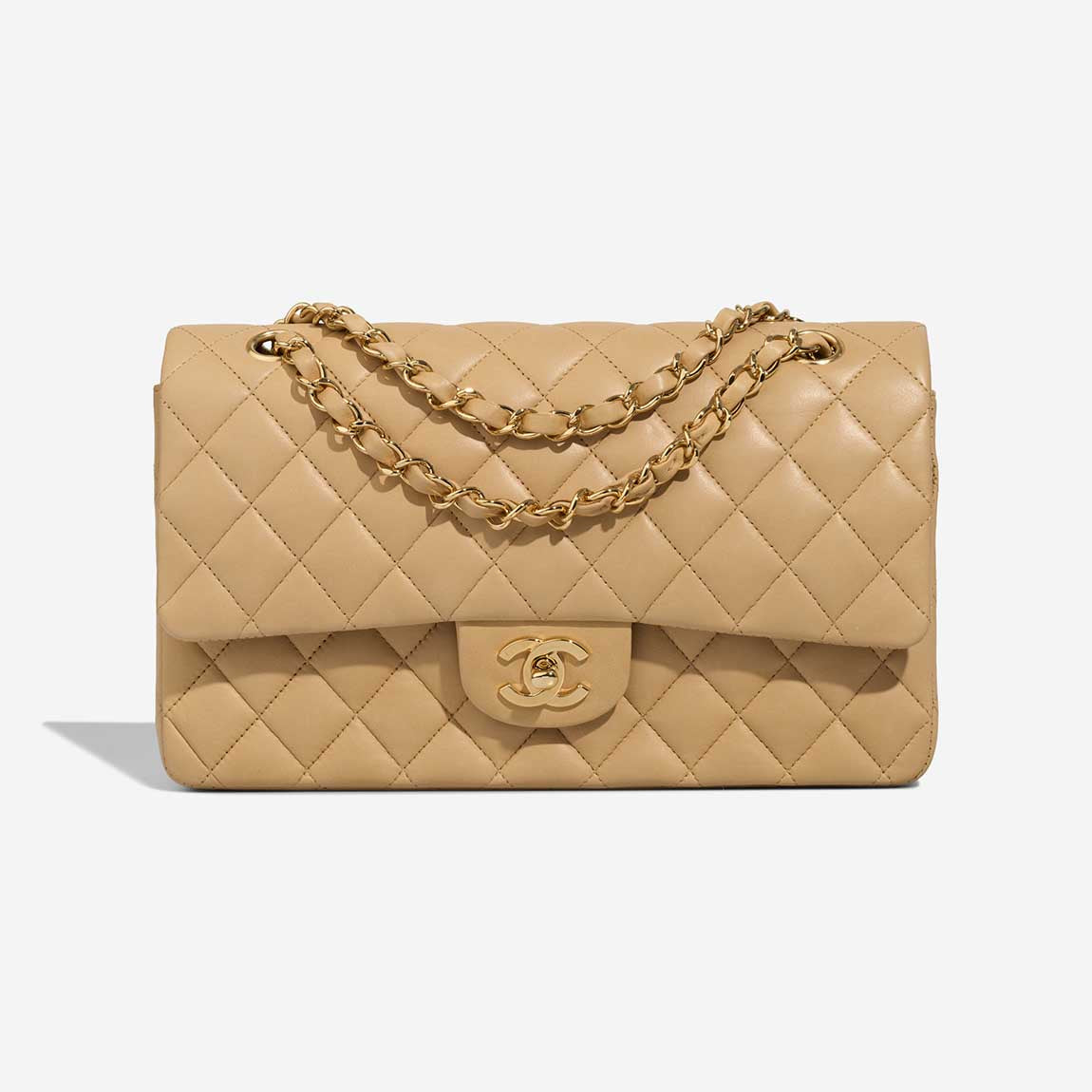 Sac CHANEL Timeless/Classique en Cuir Beige - 103224