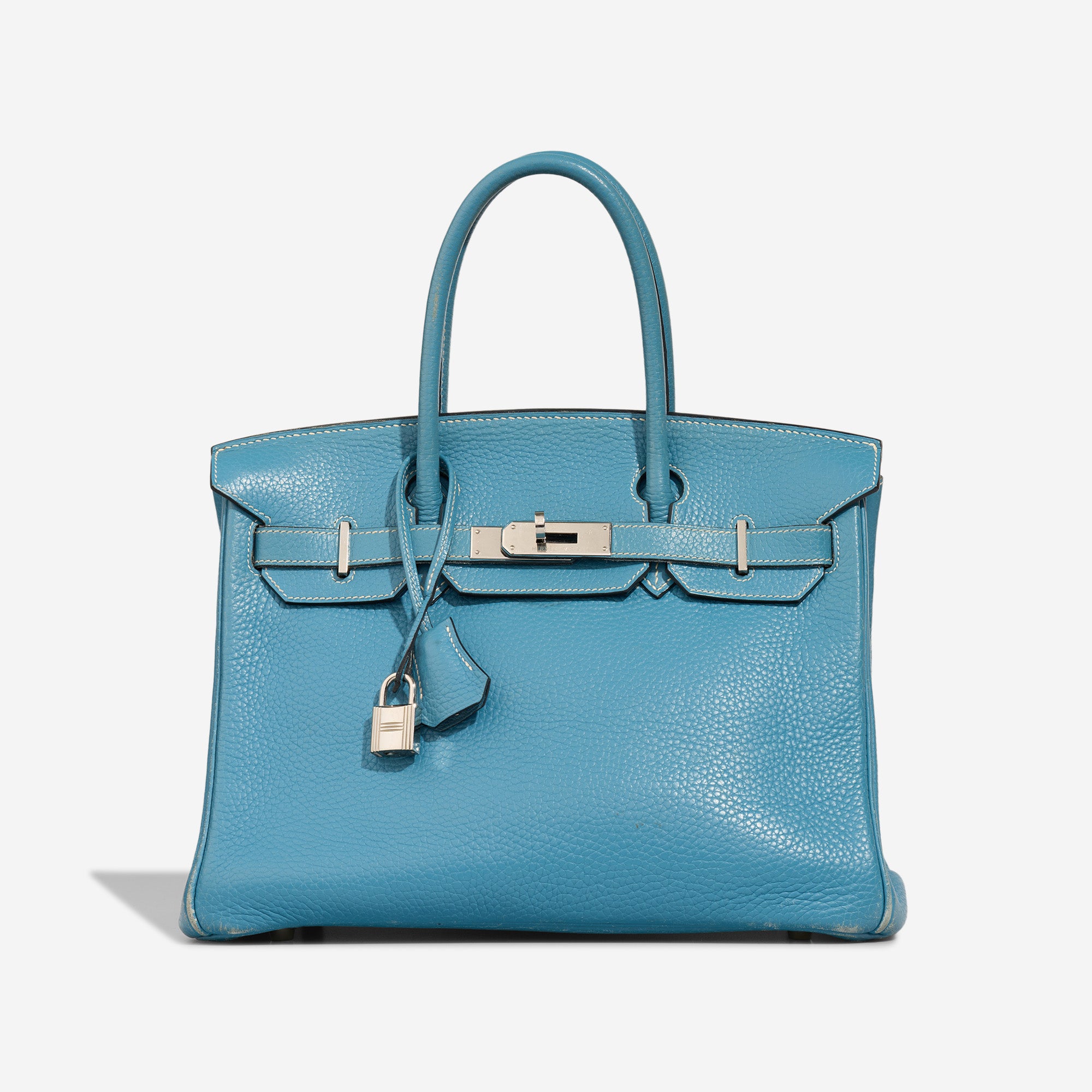 Sac HERMES Birkin 30 en Cuir Bleu - 103225