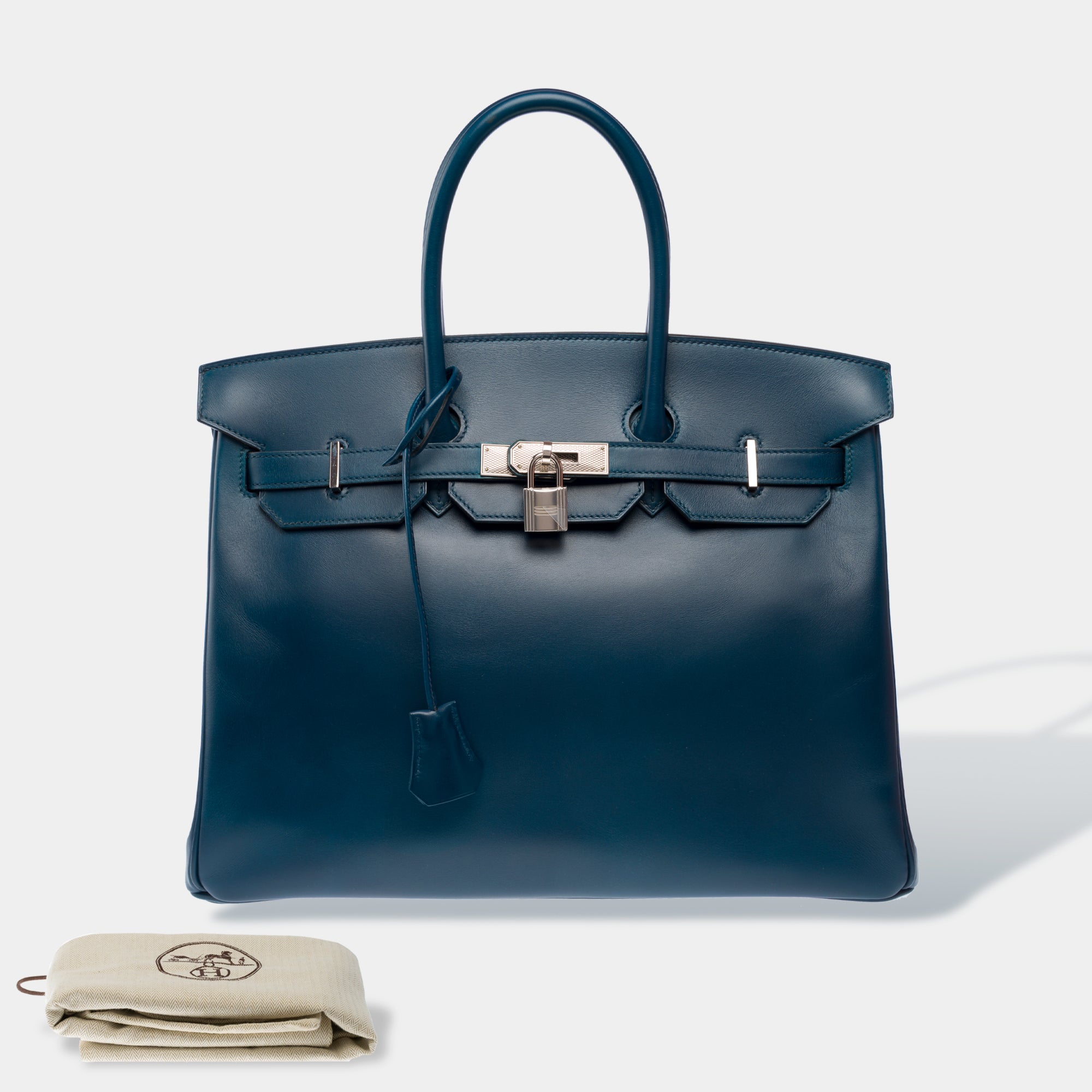 Sac HERMES Birkin 35 en Cuir Bleu - 103221