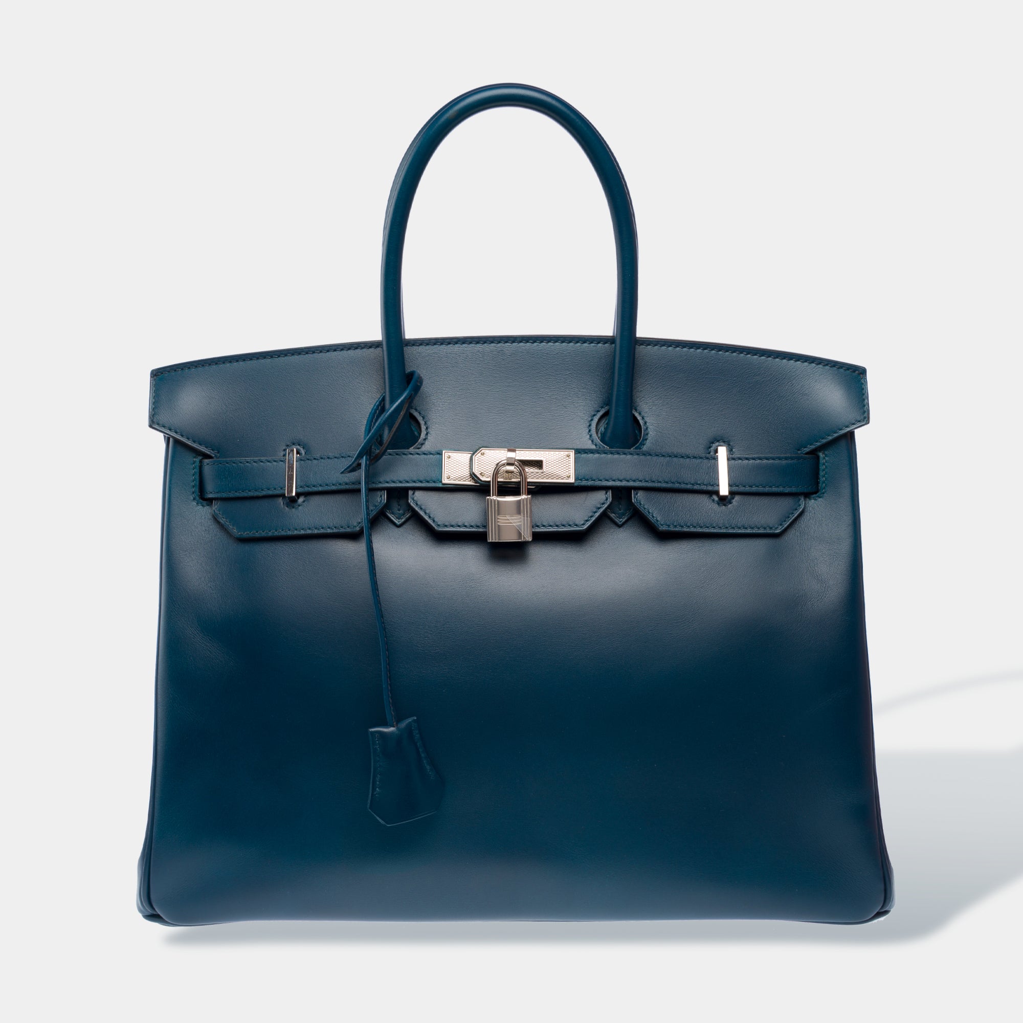 Sac HERMES Birkin 35 en Cuir Bleu - 103221
