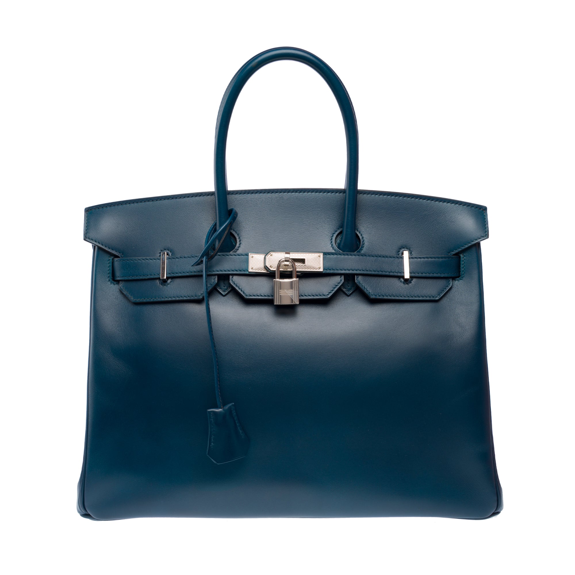Sac HERMES Birkin 35 en Cuir Bleu - 103221