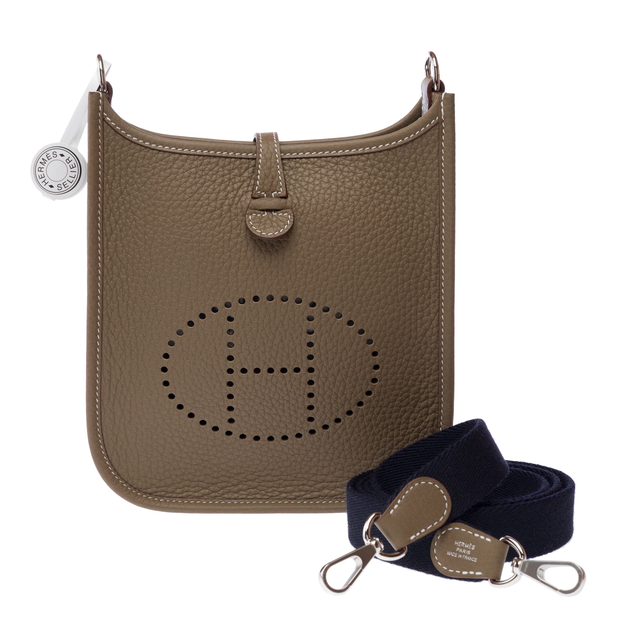 Sac HERMES Mini Evelyne en Cuir Étoupe - 103241