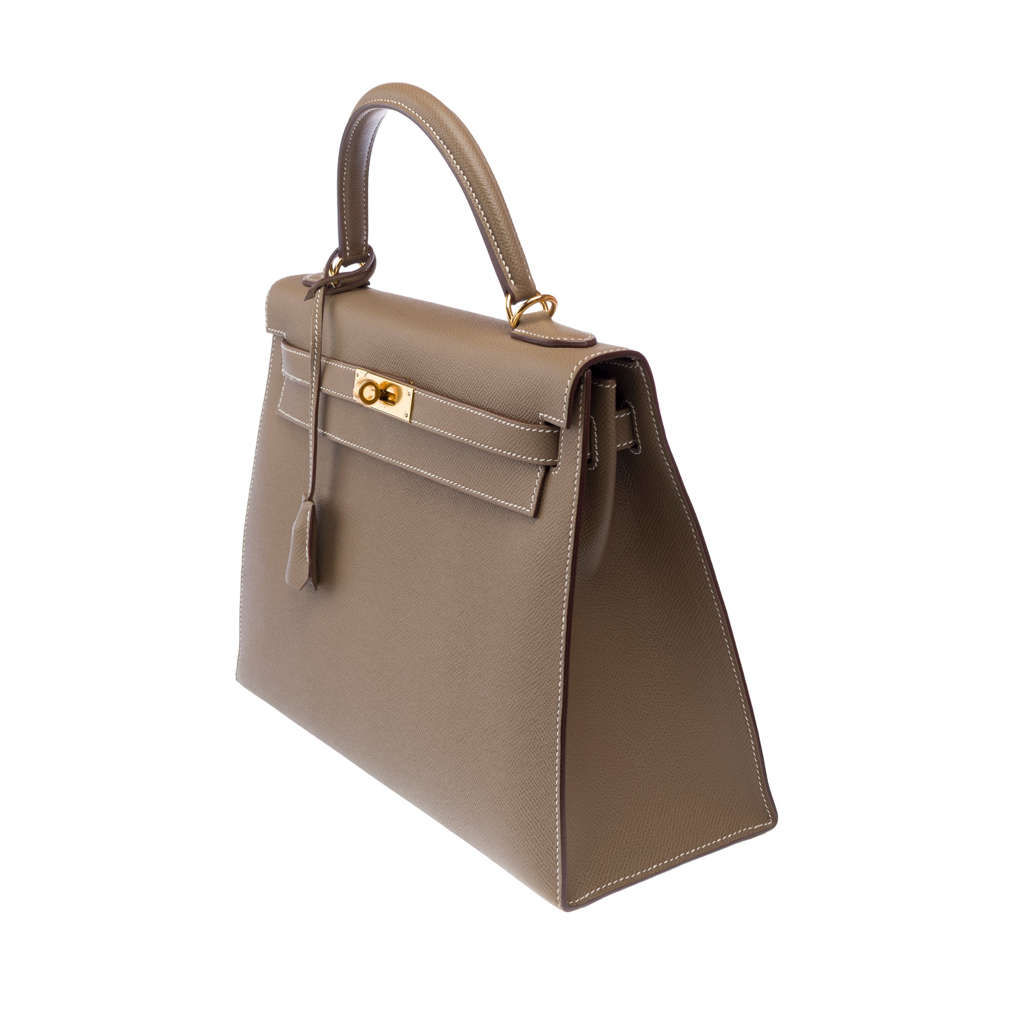 Sac HERMES Kelly 32 en Cuir Étoupe - 103222