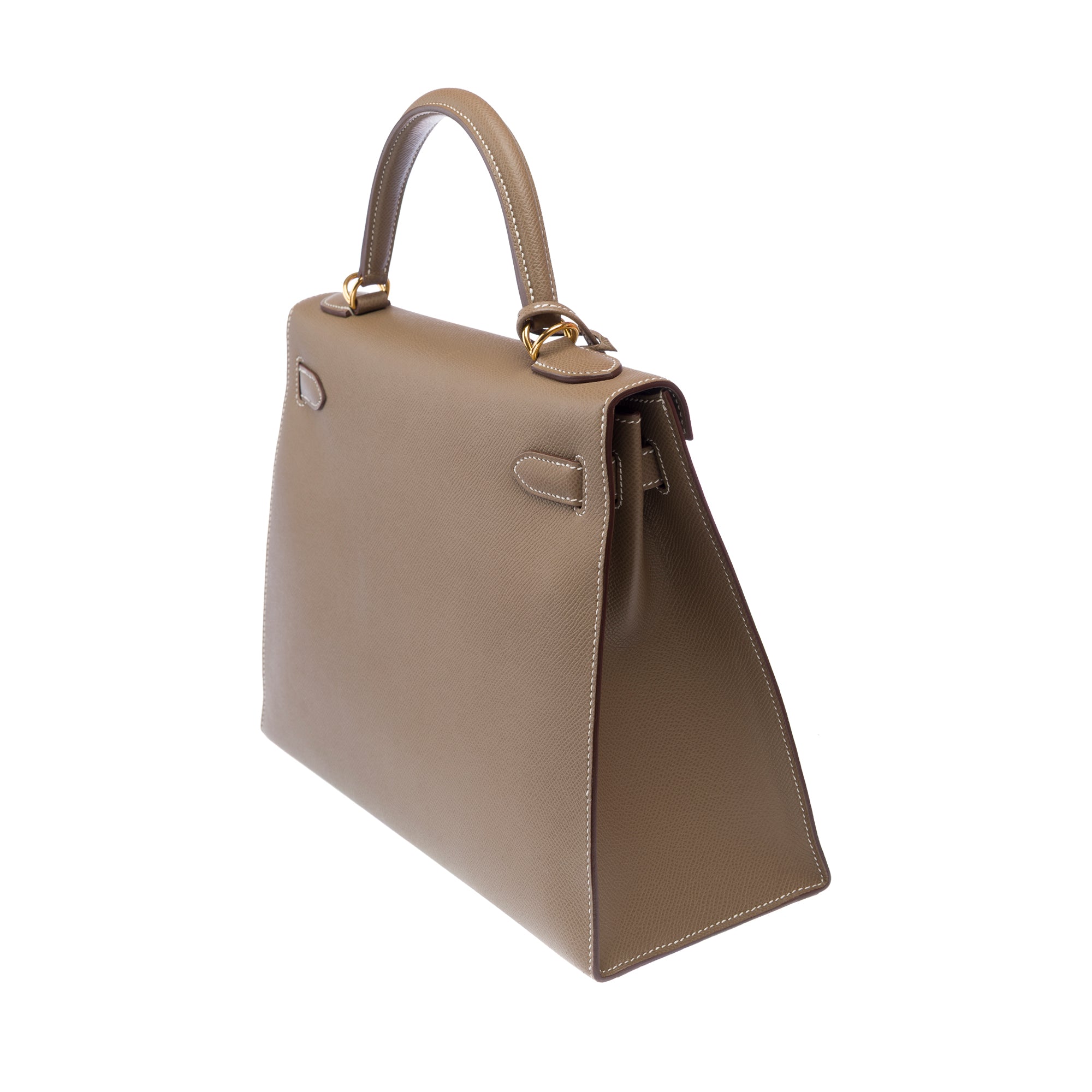 Sac HERMES Kelly 32 en Cuir Étoupe - 103222