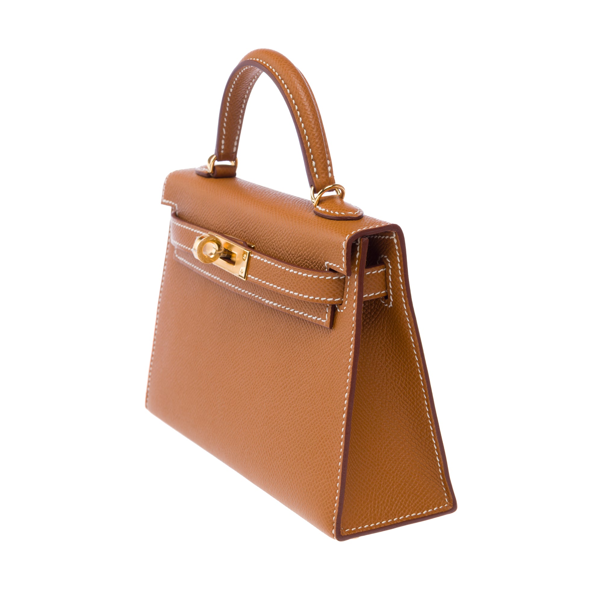 Sac HERMES Kelly Mini en Cuir Doré - 103261