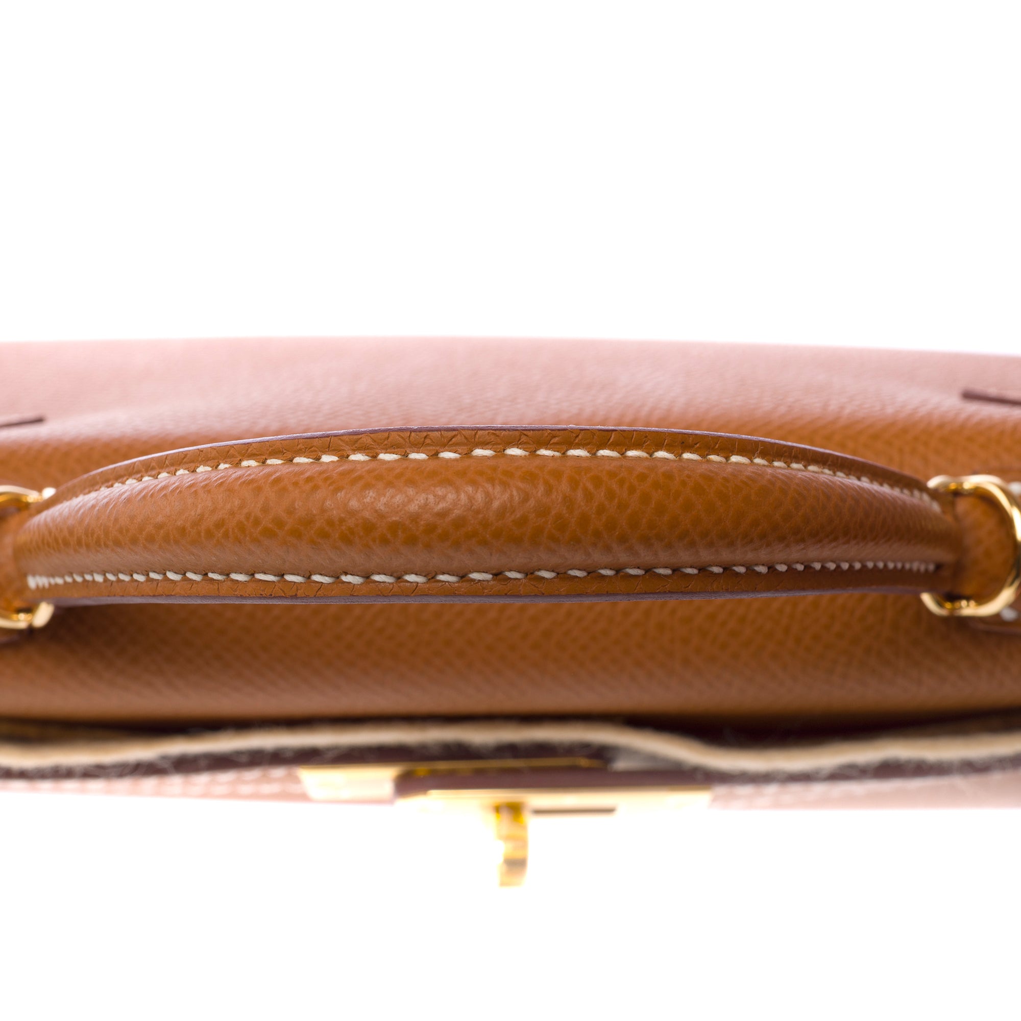 Sac HERMES Kelly Mini en Cuir Doré - 103261