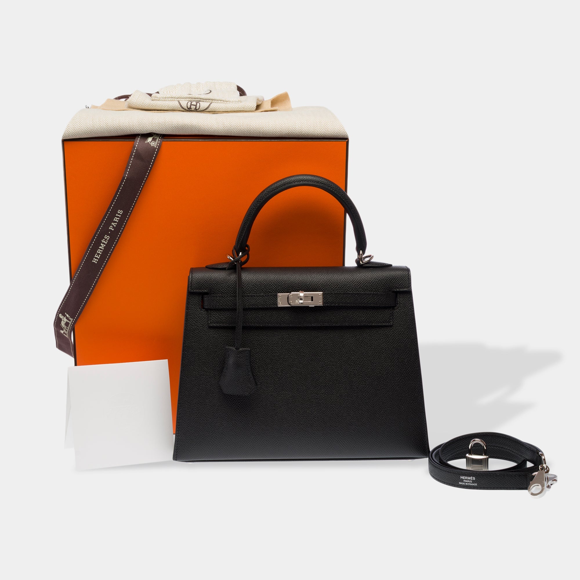 Sac HERMES Kelly 25 en Cuir Noir - 103278