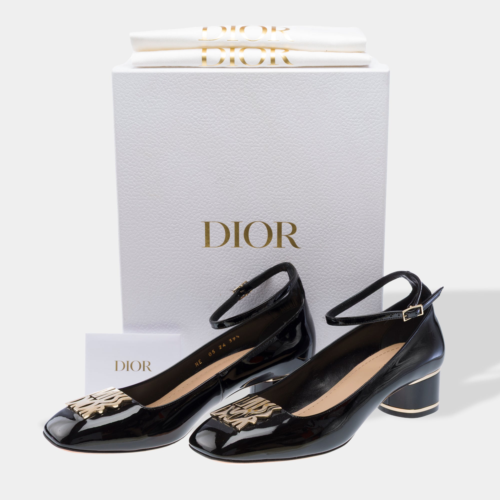 Chaussure DIOR Miss Dior Peep Toes en Cuir Noir - 103252