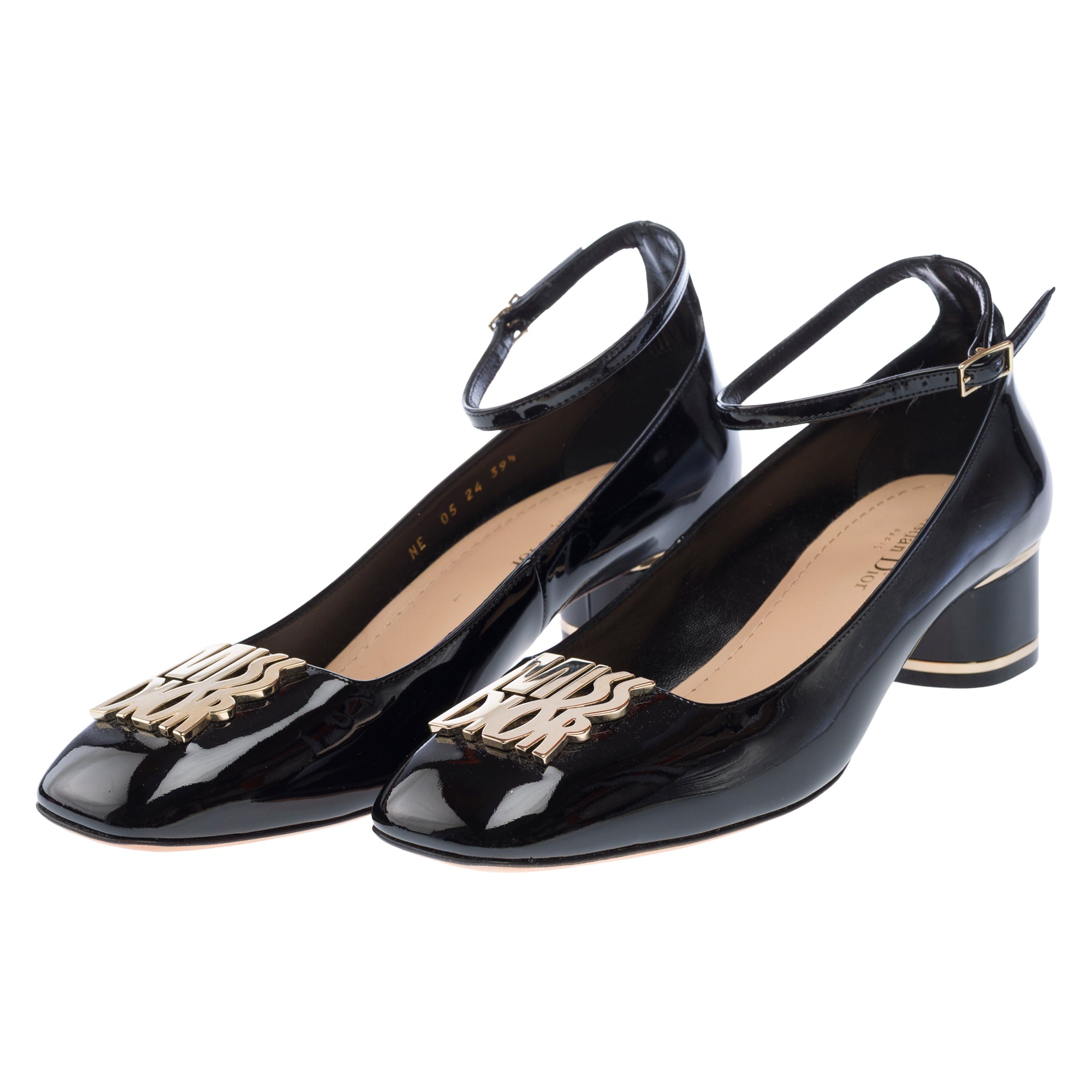 Chaussure DIOR Miss Dior Peep Toes en Cuir Noir - 103252