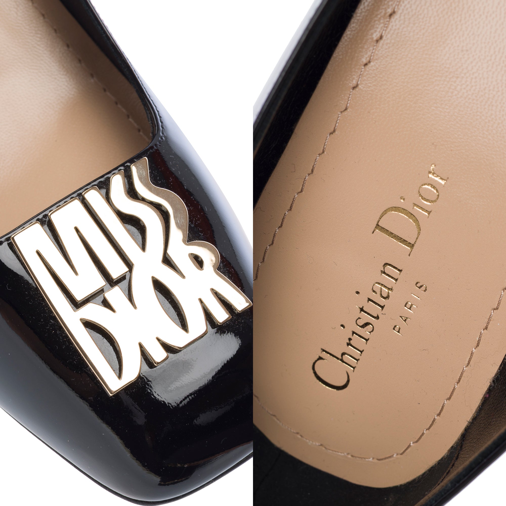Chaussure DIOR Miss Dior Peep Toes en Cuir Noir - 103252