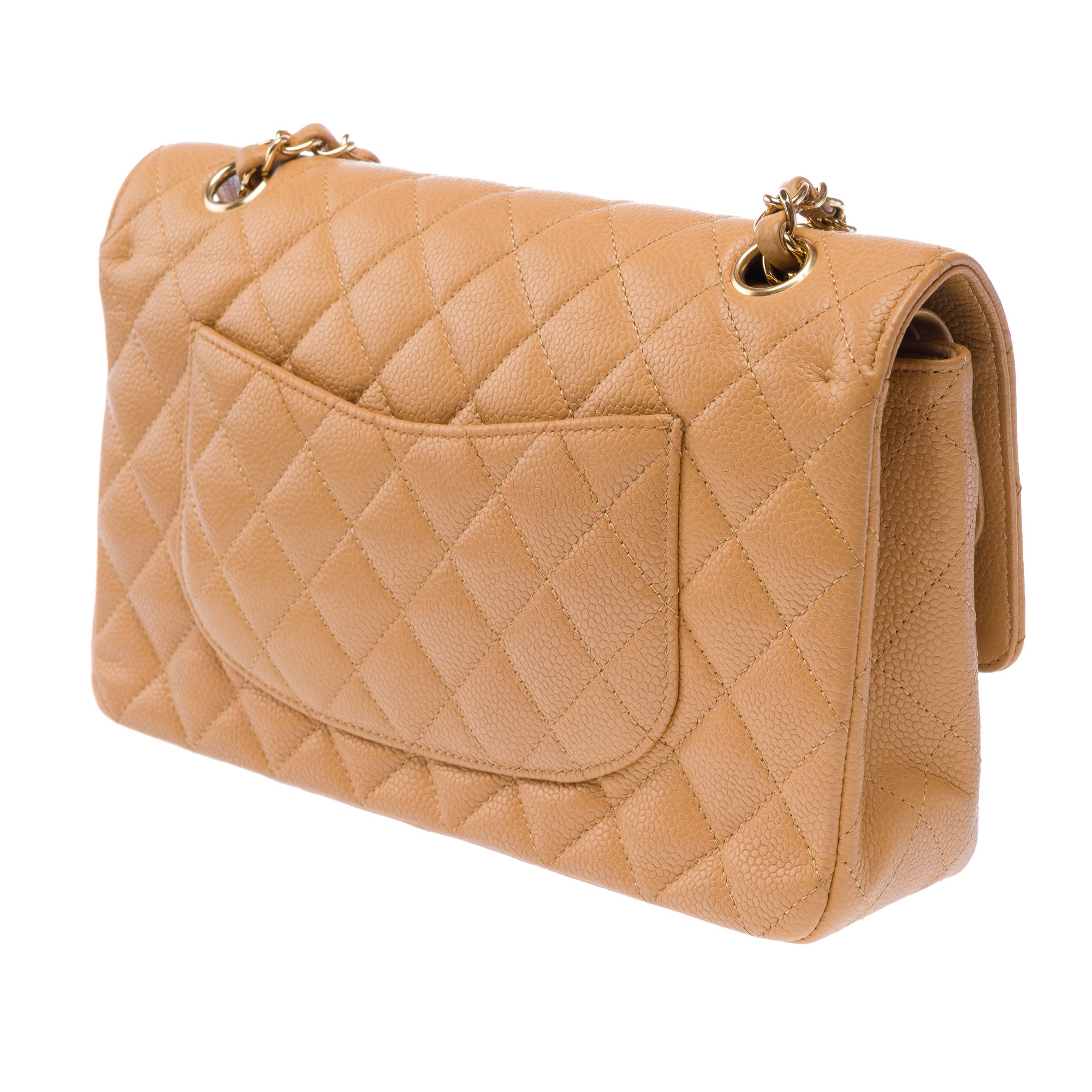 Sac CHANEL Timeless/Classique en Cuir Beige - 103263
