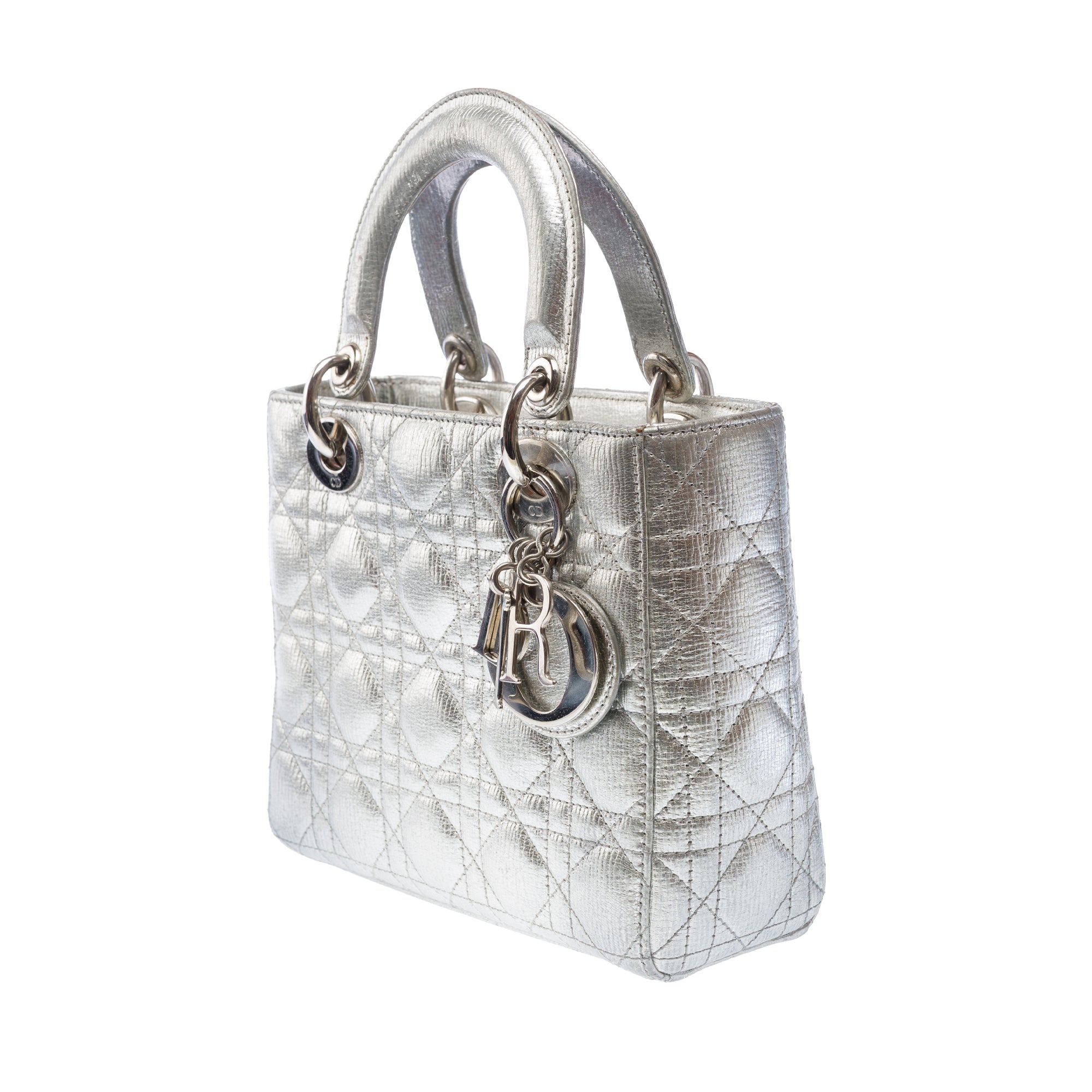 Sac DIOR Lady Dior en Cuir Argent - 103267