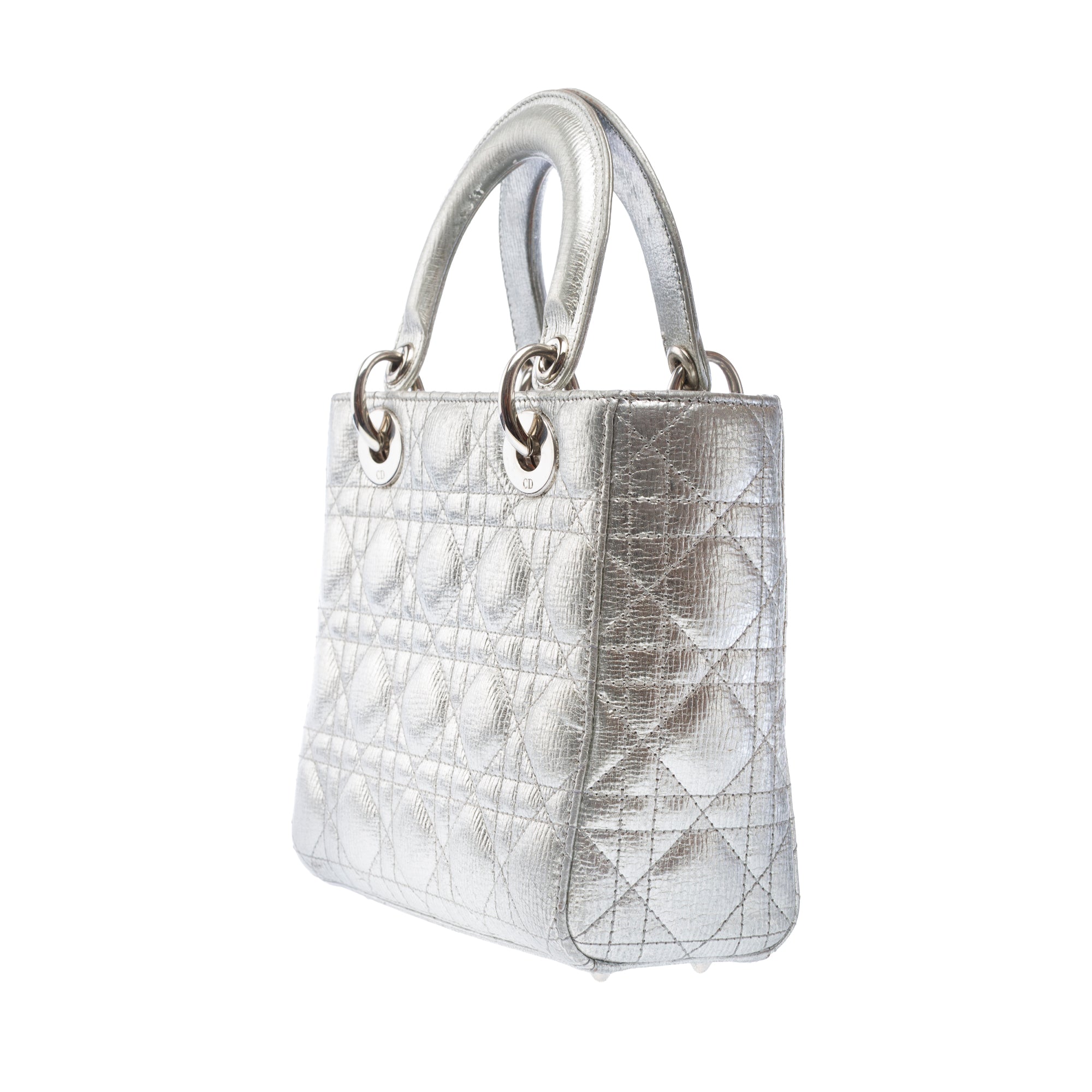 Sac DIOR Lady Dior en Cuir Argent - 103267