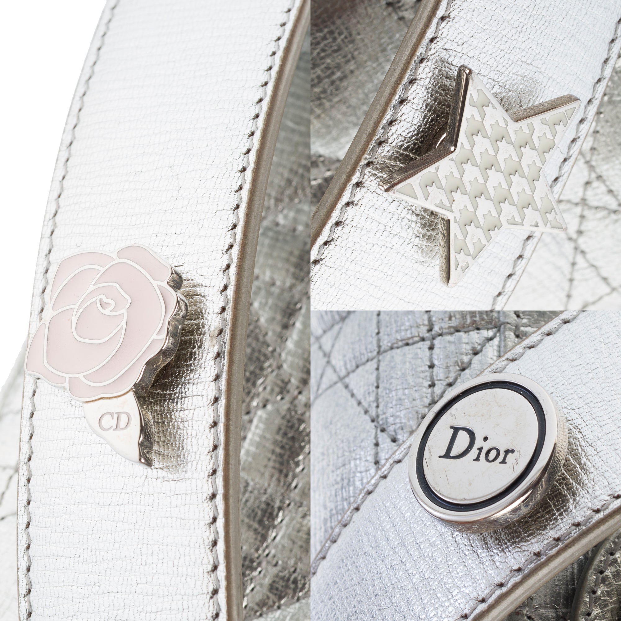 Sac DIOR Lady Dior en Cuir Argent - 103267