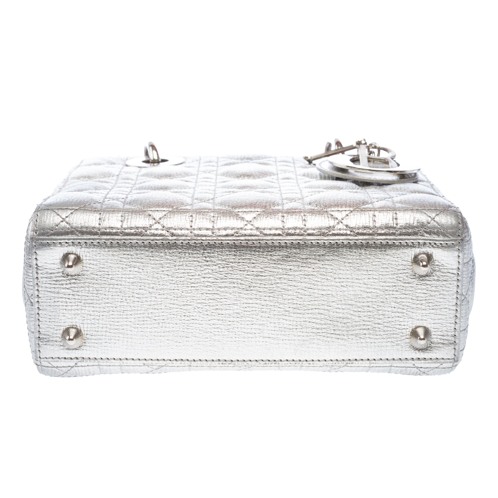 Sac DIOR Lady Dior en Cuir Argent - 103267