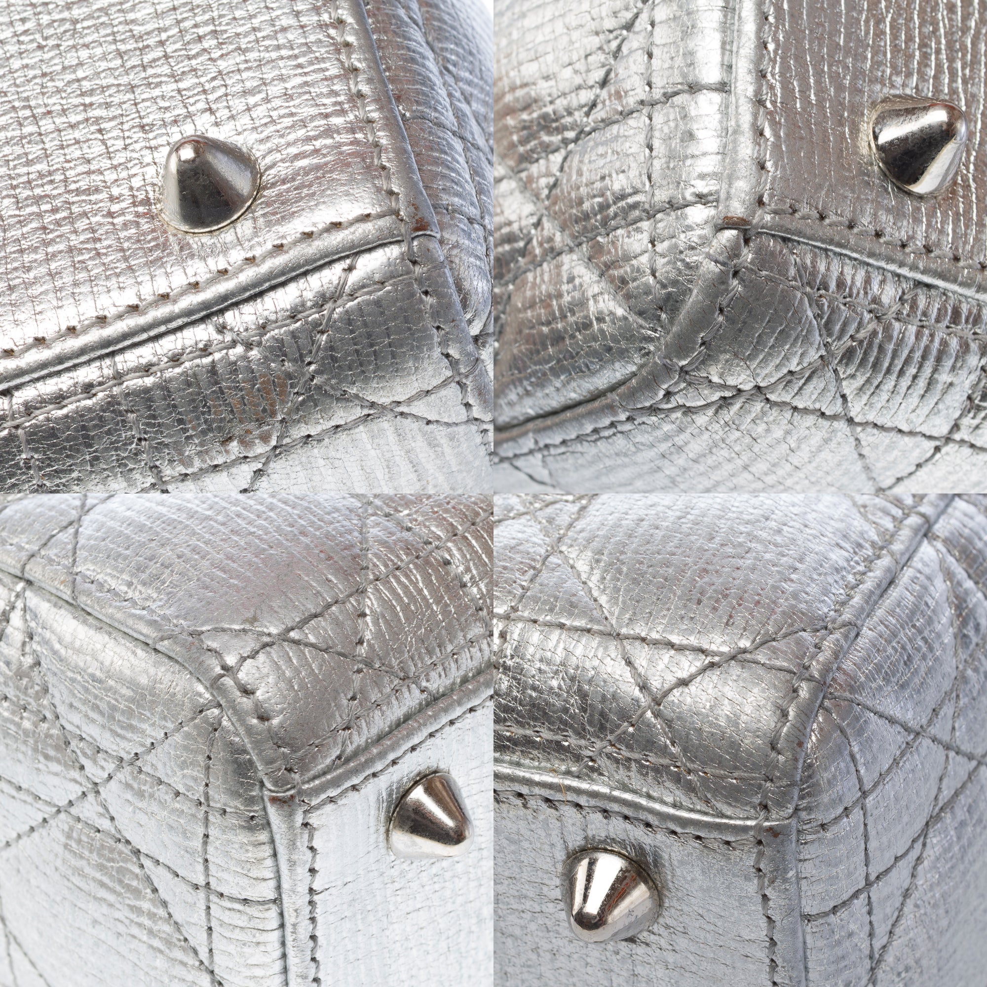 Sac DIOR Lady Dior en Cuir Argent - 103267