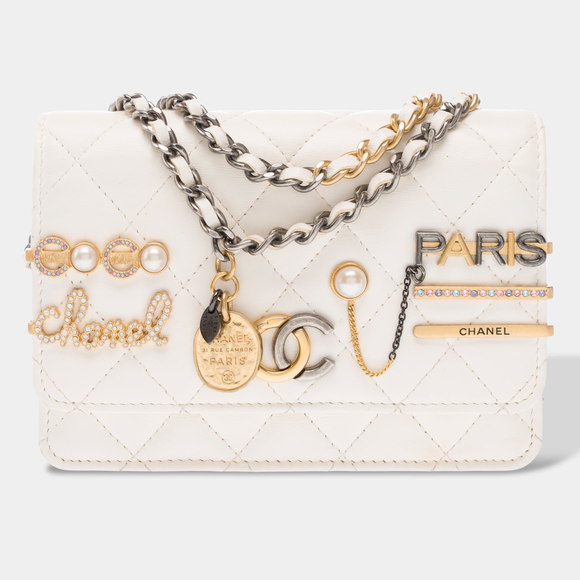 Sac CHANEL Timeless/Classique en Cuir Blanc - 103251