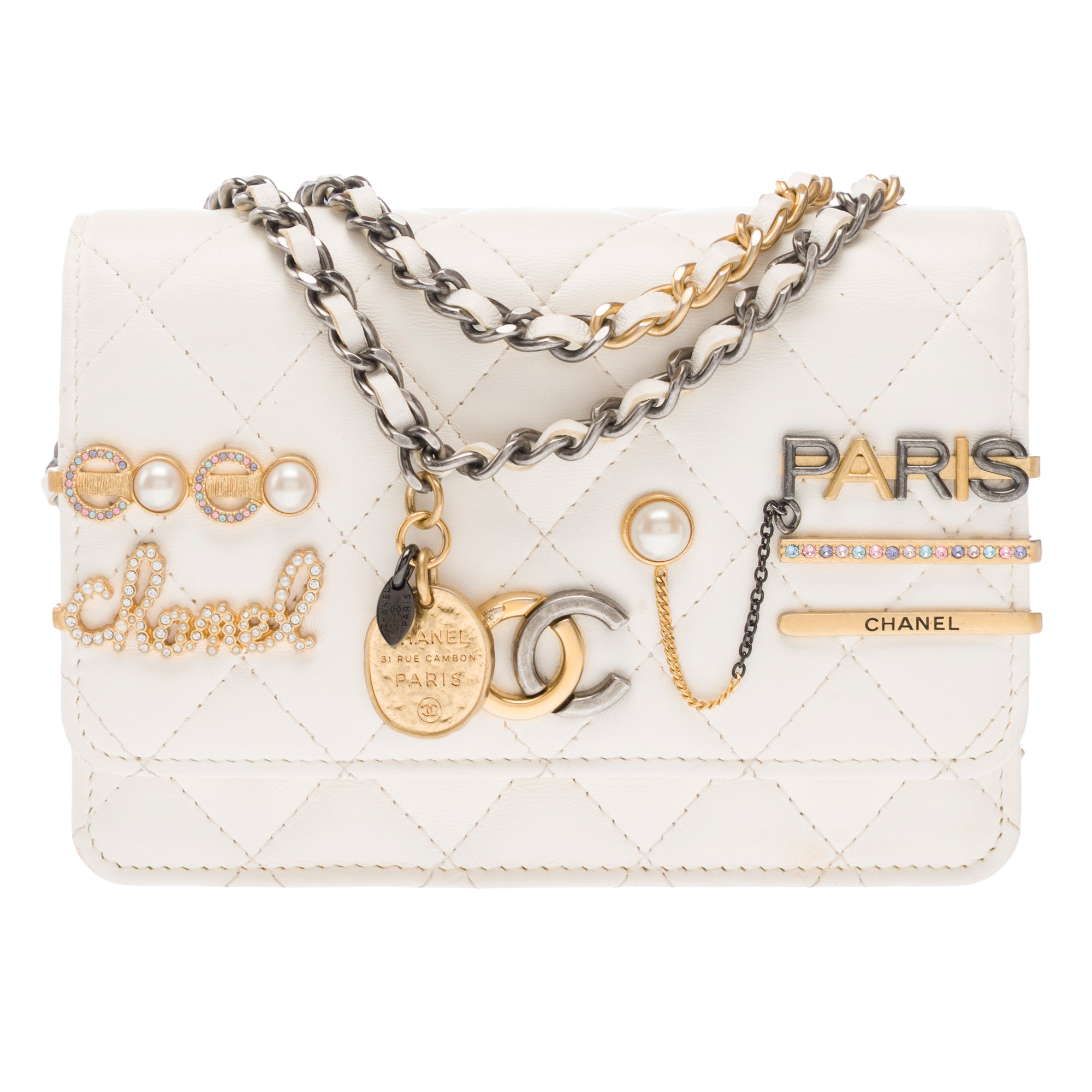 Sac CHANEL Timeless/Classique en Cuir Blanc - 103251