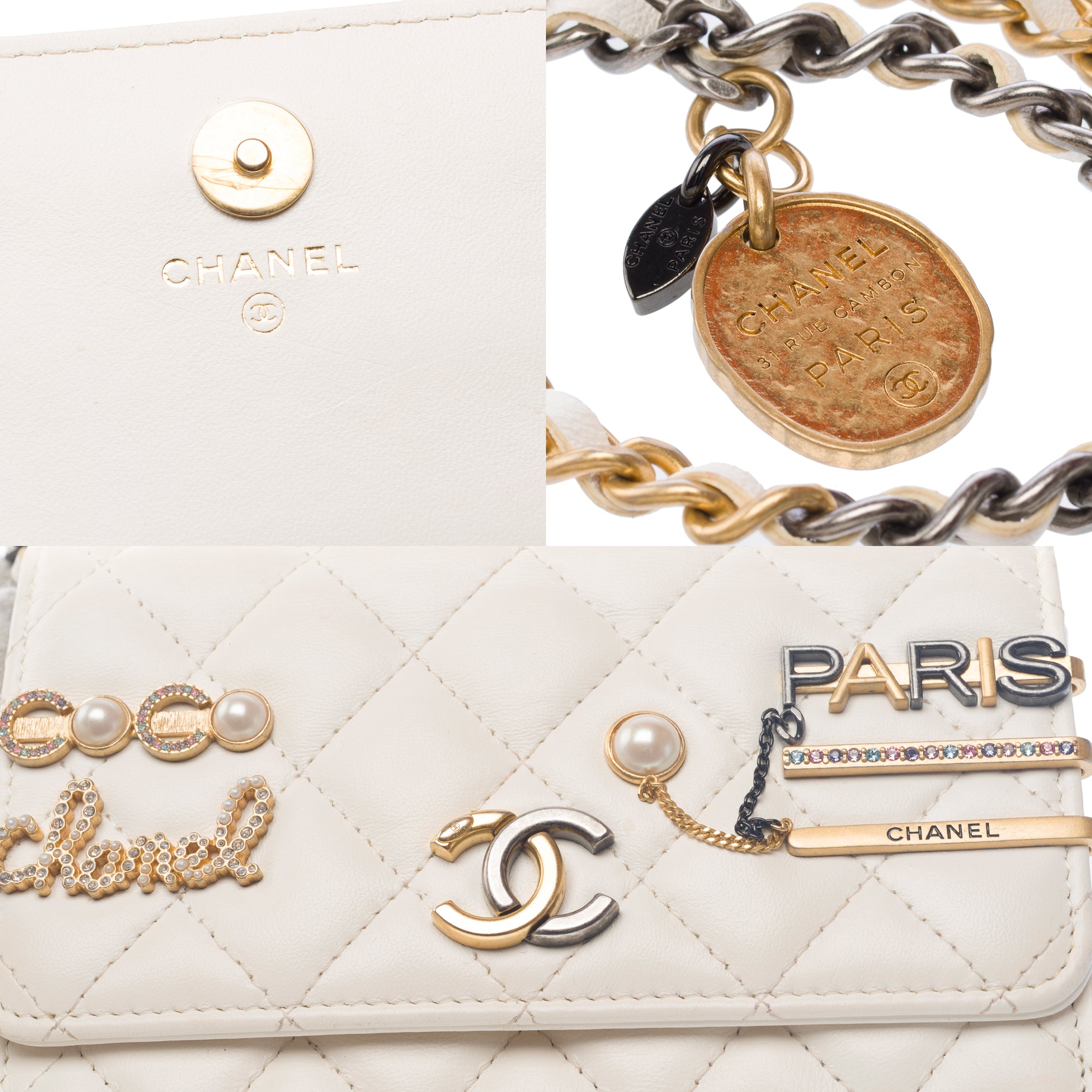 Sac CHANEL Timeless/Classique en Cuir Blanc - 103251