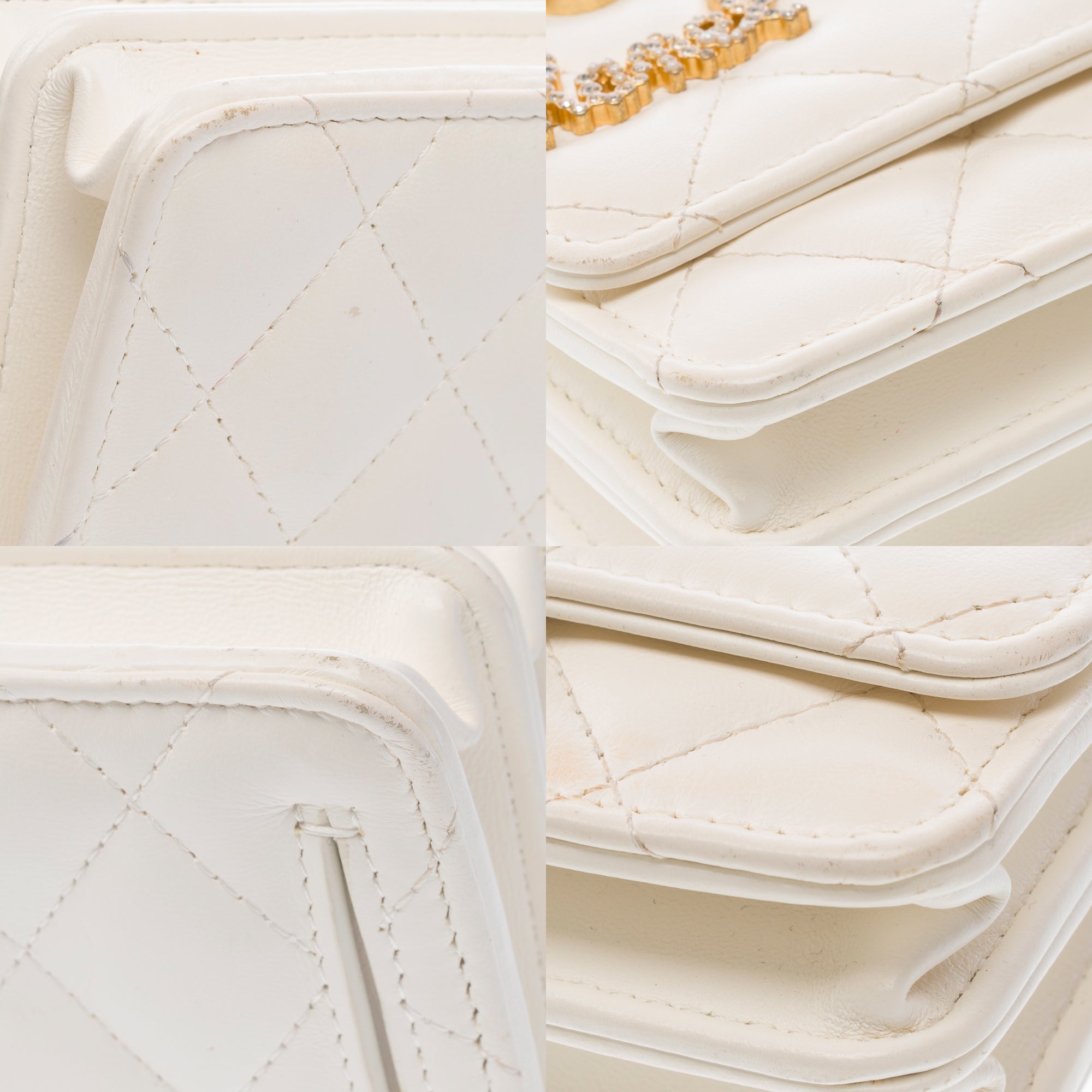 Sac CHANEL Timeless/Classique en Cuir Blanc - 103251