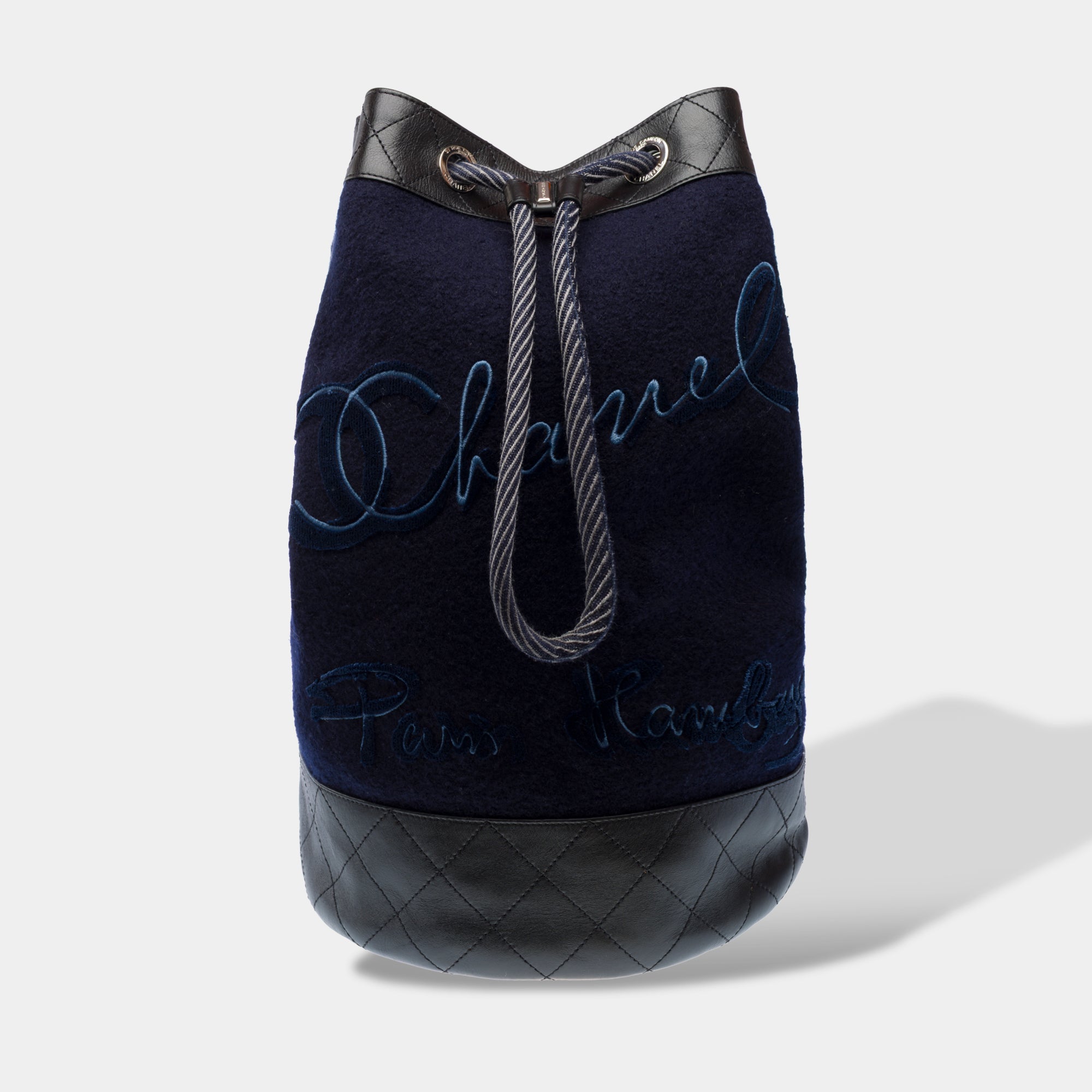 Sac CHANEL en Lain Bleu Marine - 103259