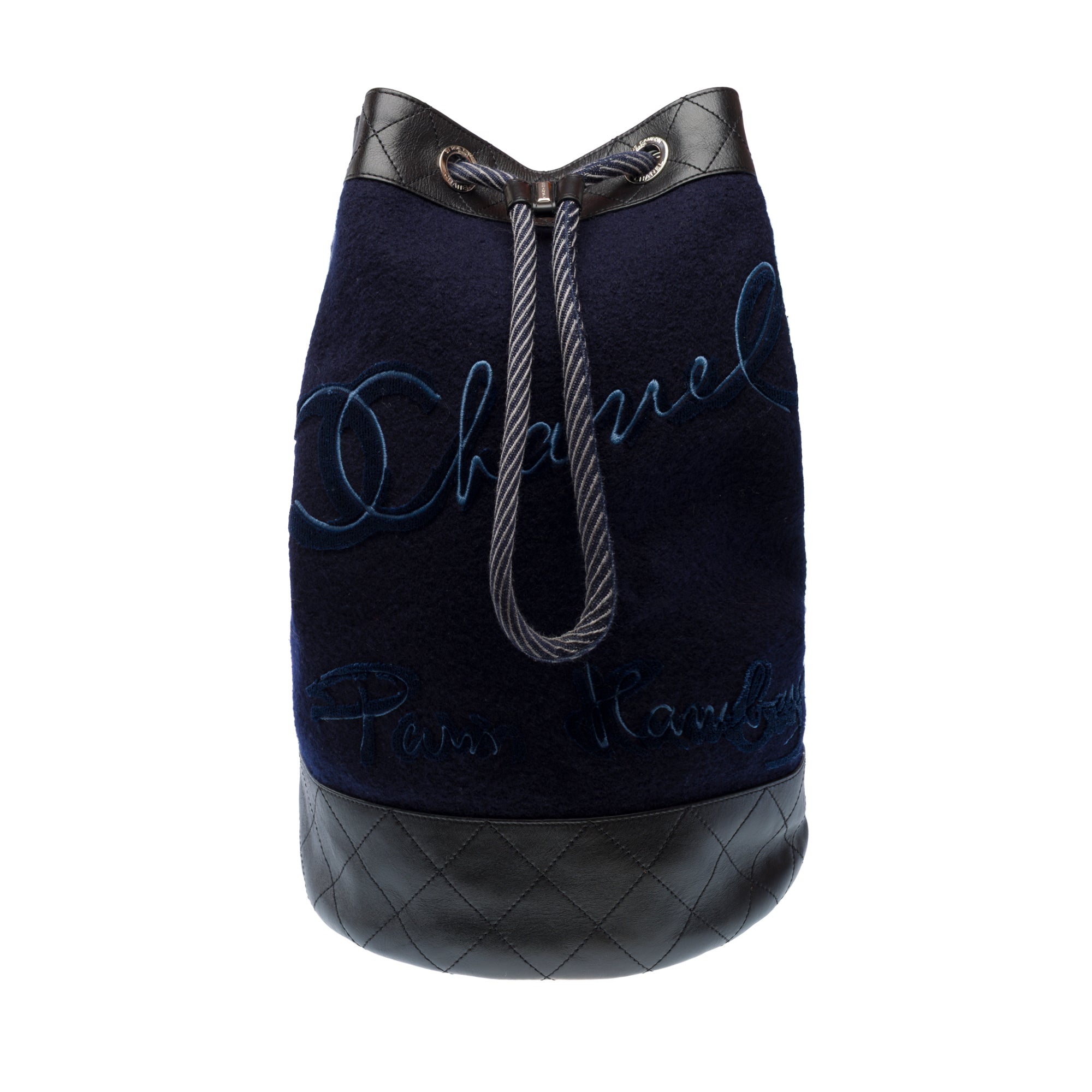 Sac CHANEL en Lain Bleu Marine - 103259