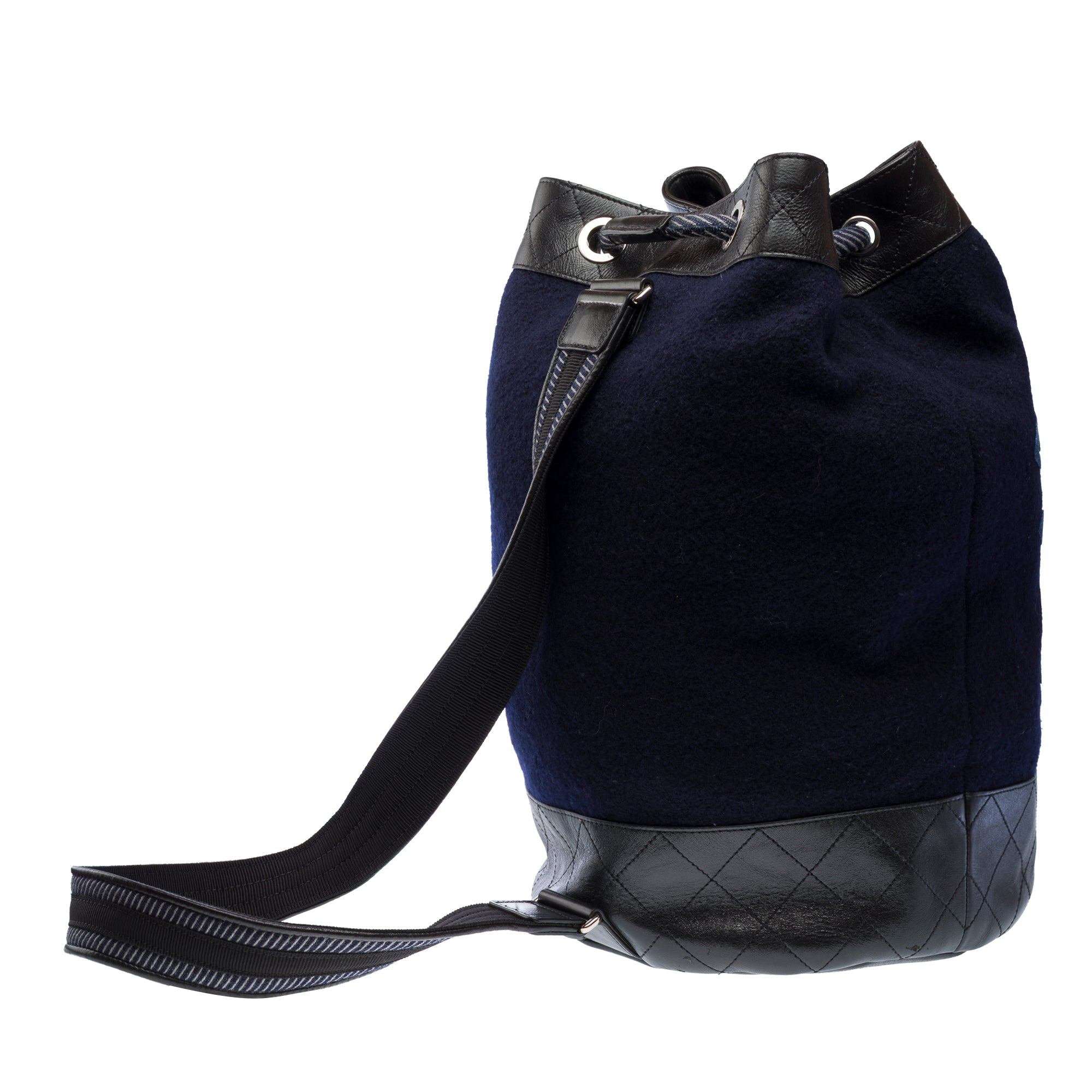 Sac CHANEL en Lain Bleu Marine - 103259