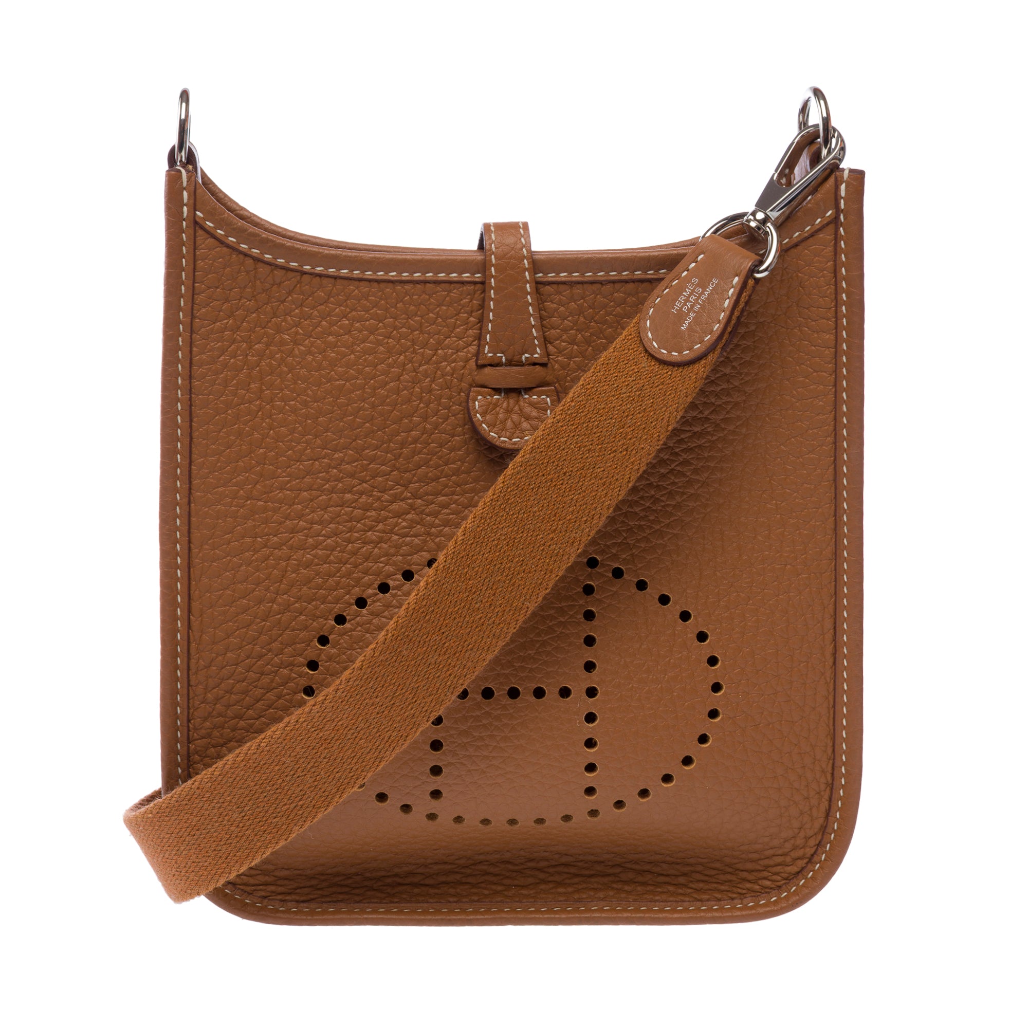 Sac HERMES Mini Evelyne en Cuir Doré - 103279