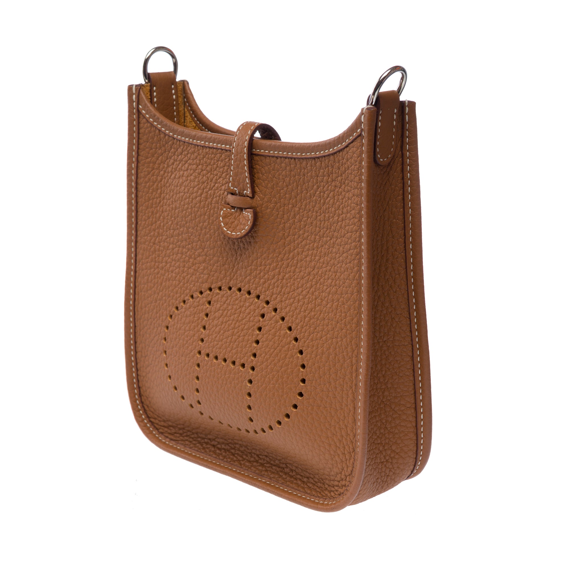 Sac HERMES Mini Evelyne en Cuir Doré - 103279