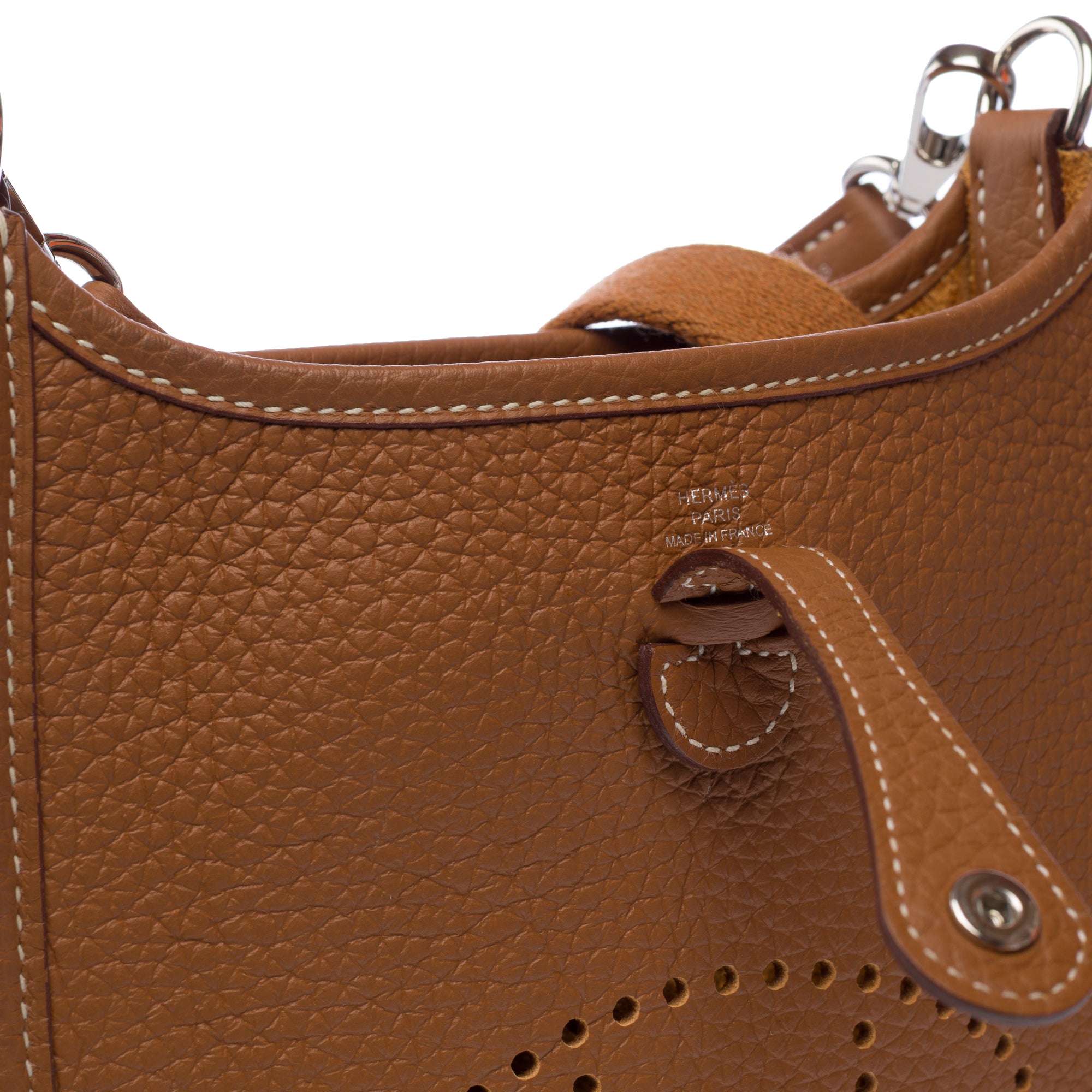 Sac HERMES Mini Evelyne en Cuir Doré - 103279