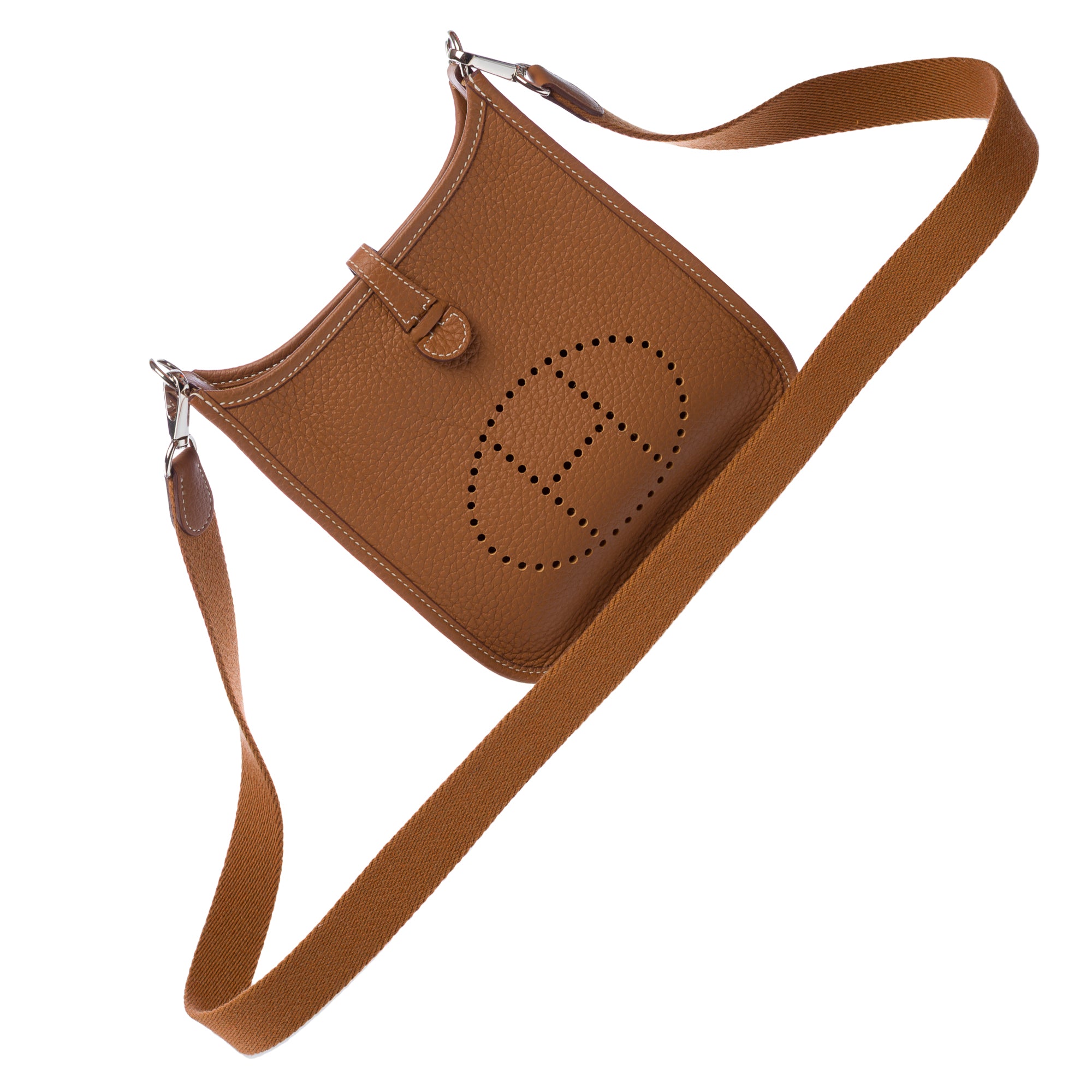 Sac HERMES Mini Evelyne en Cuir Doré - 103279