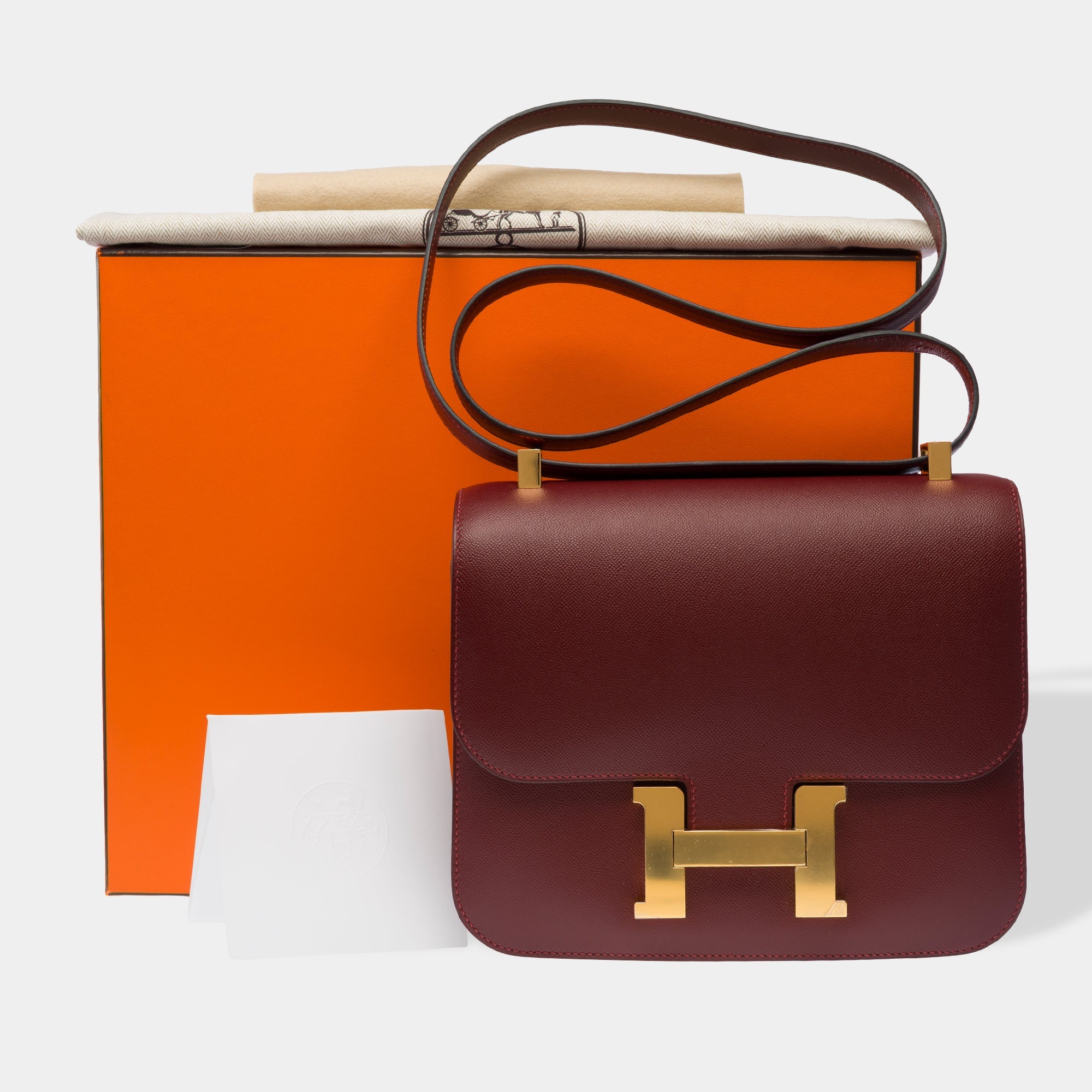 Sac HERMES Constance en Cuir Rouge - 103287