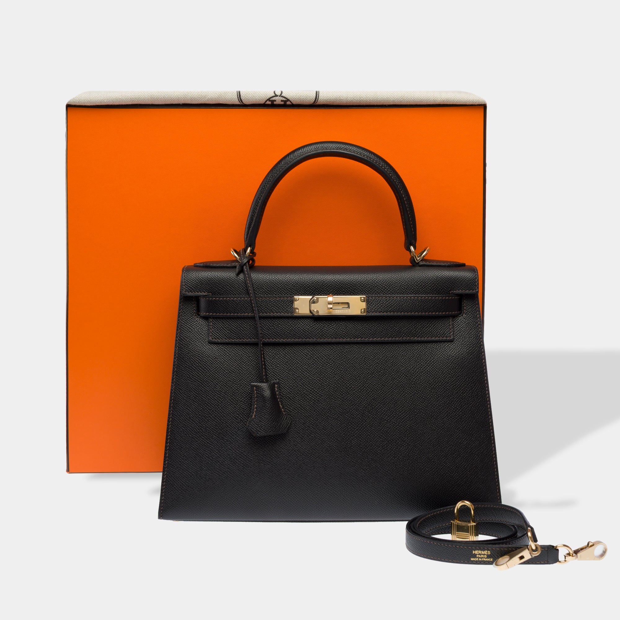Sac HERMES Kelly 28 en Cuir Noir - 103297
